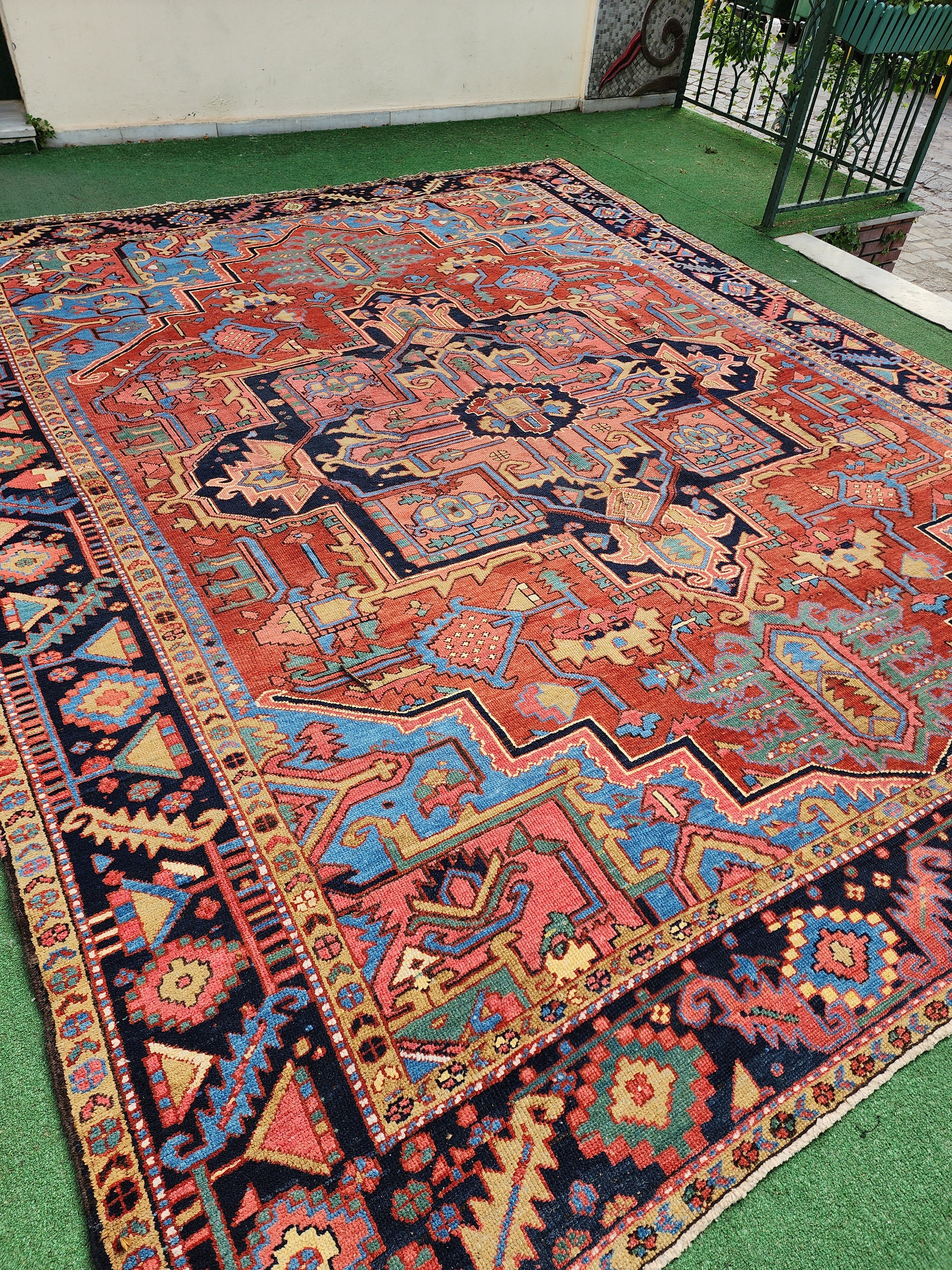 antique Anatolian Wool Large Area Rug — styled view