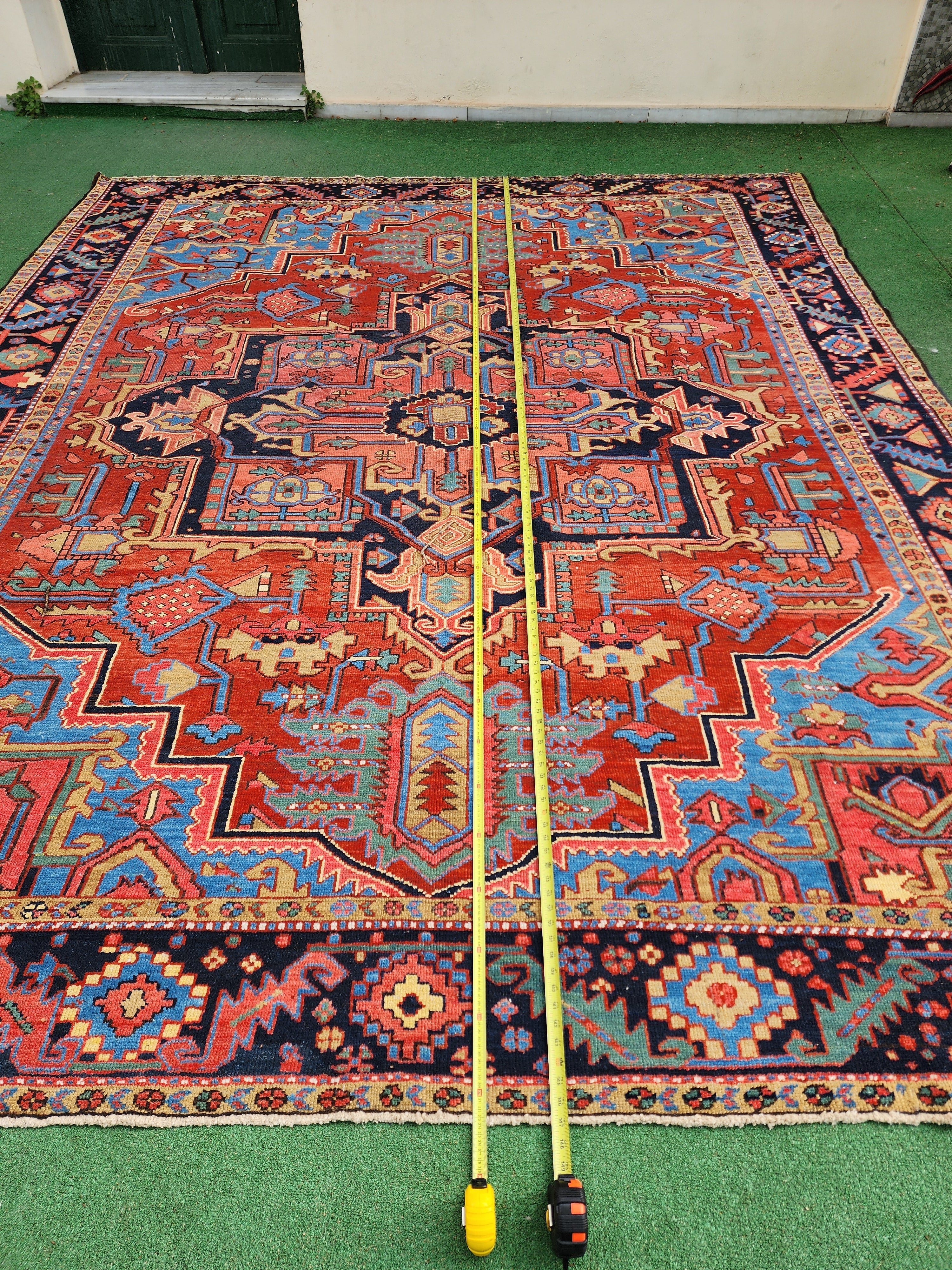 antique Anatolian Wool Large Area Rug — styled view
