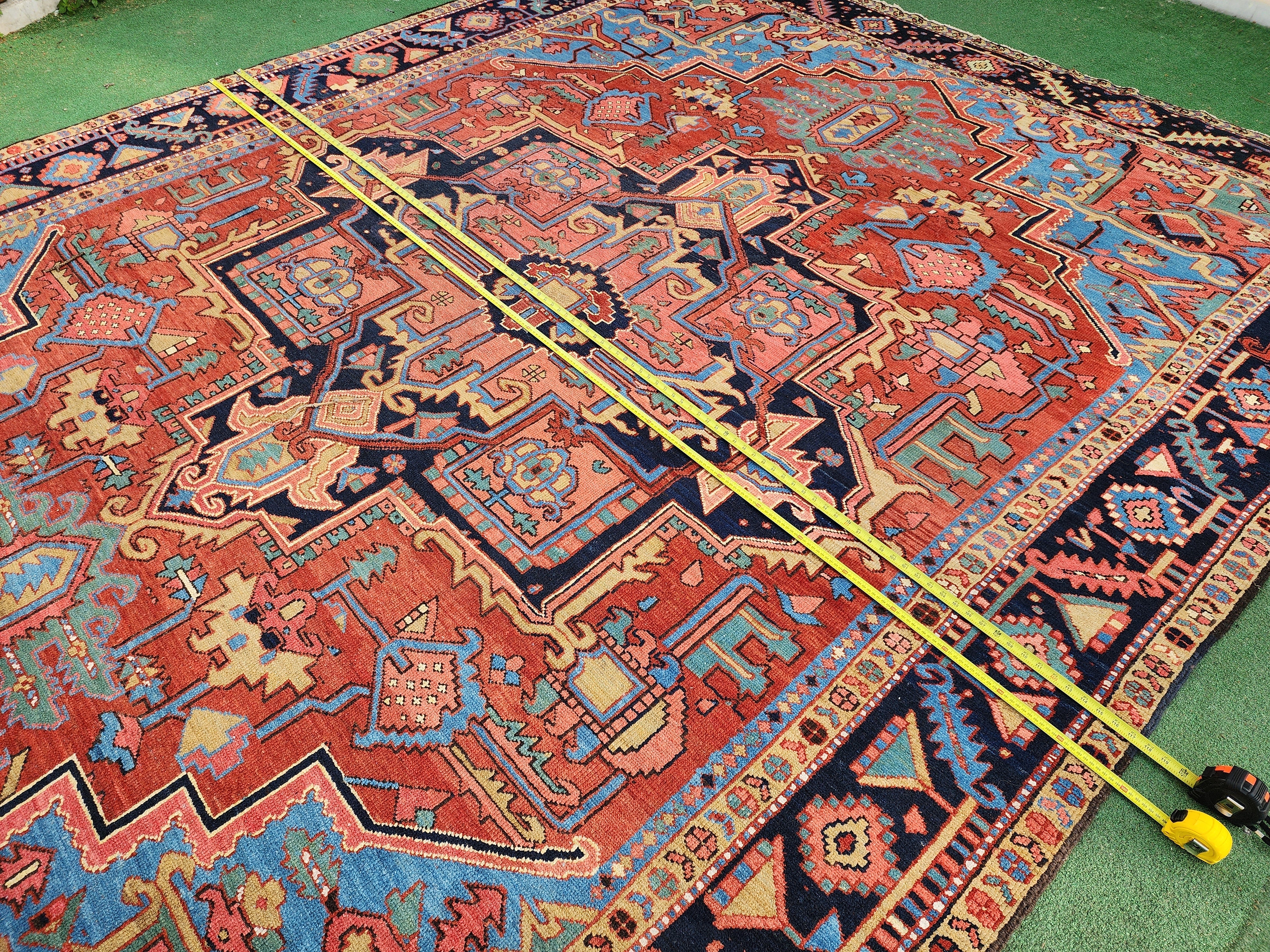 antique Anatolian Wool Large Area Rug — styled view