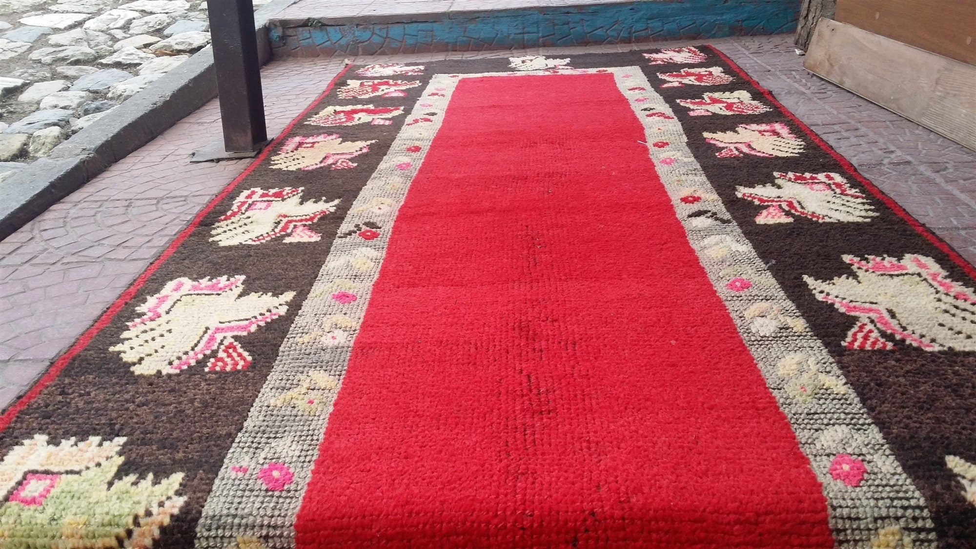 vintage Kilim Wool Runner Rug — in setting