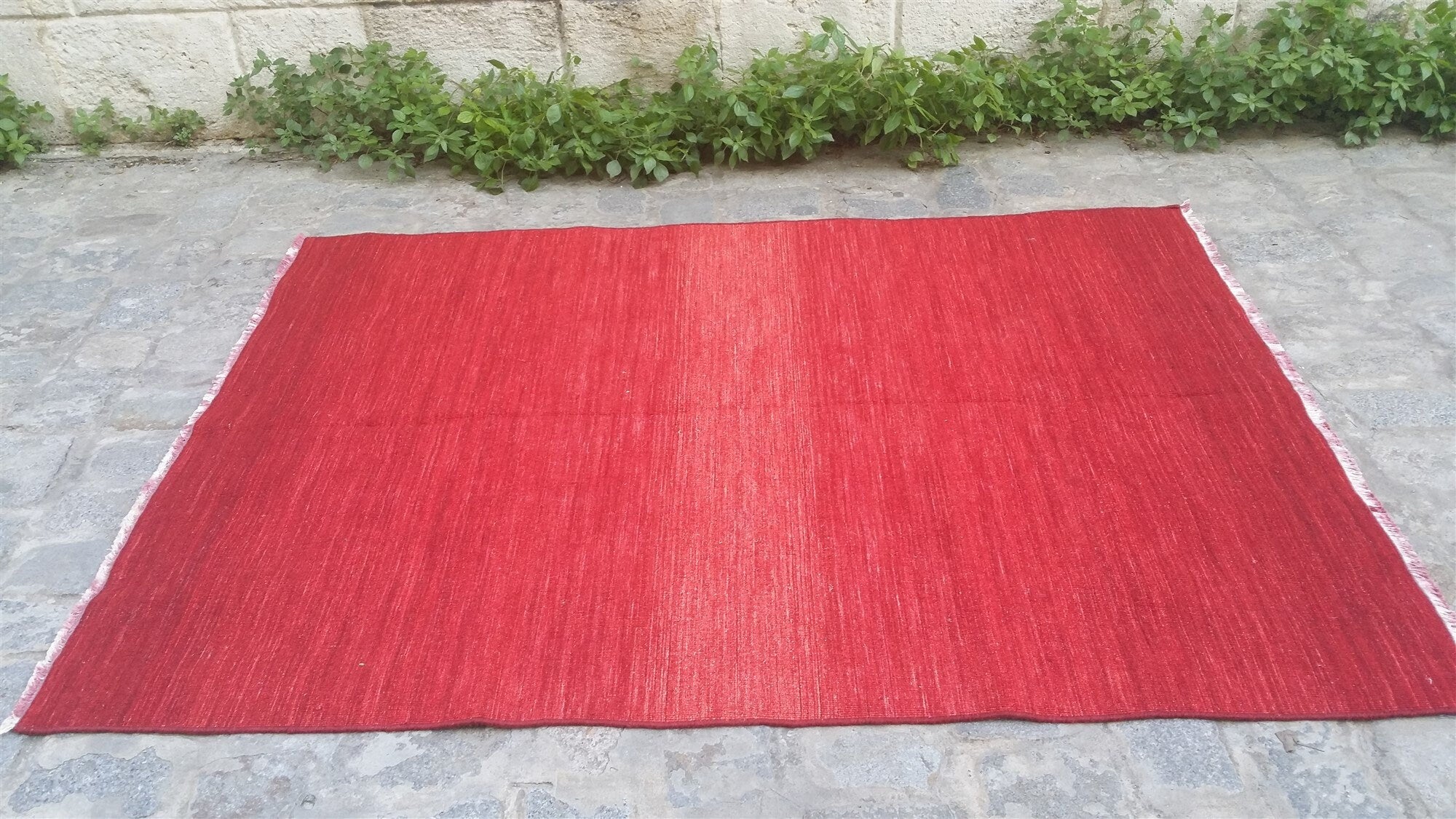 antique Anatolian Wool Small Rug — detail texture