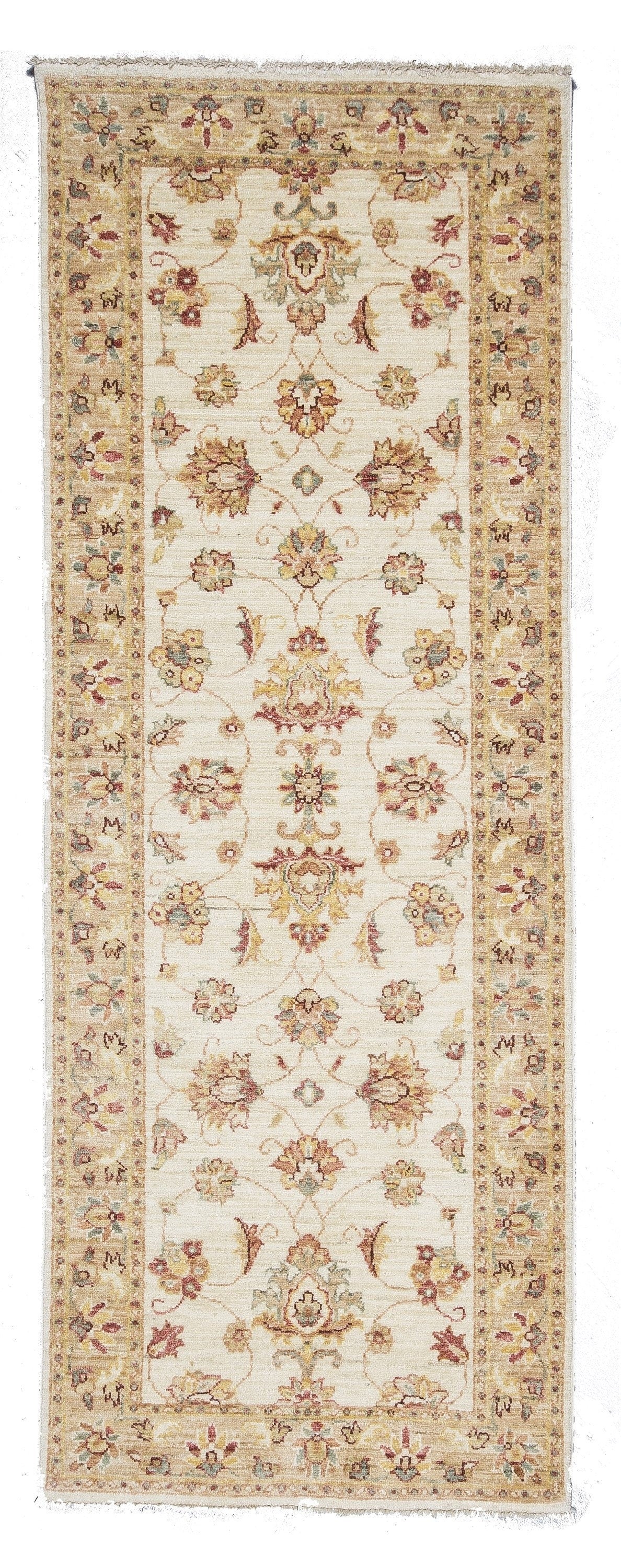 vintage Oushak Wool Runner Rug — pattern close-up