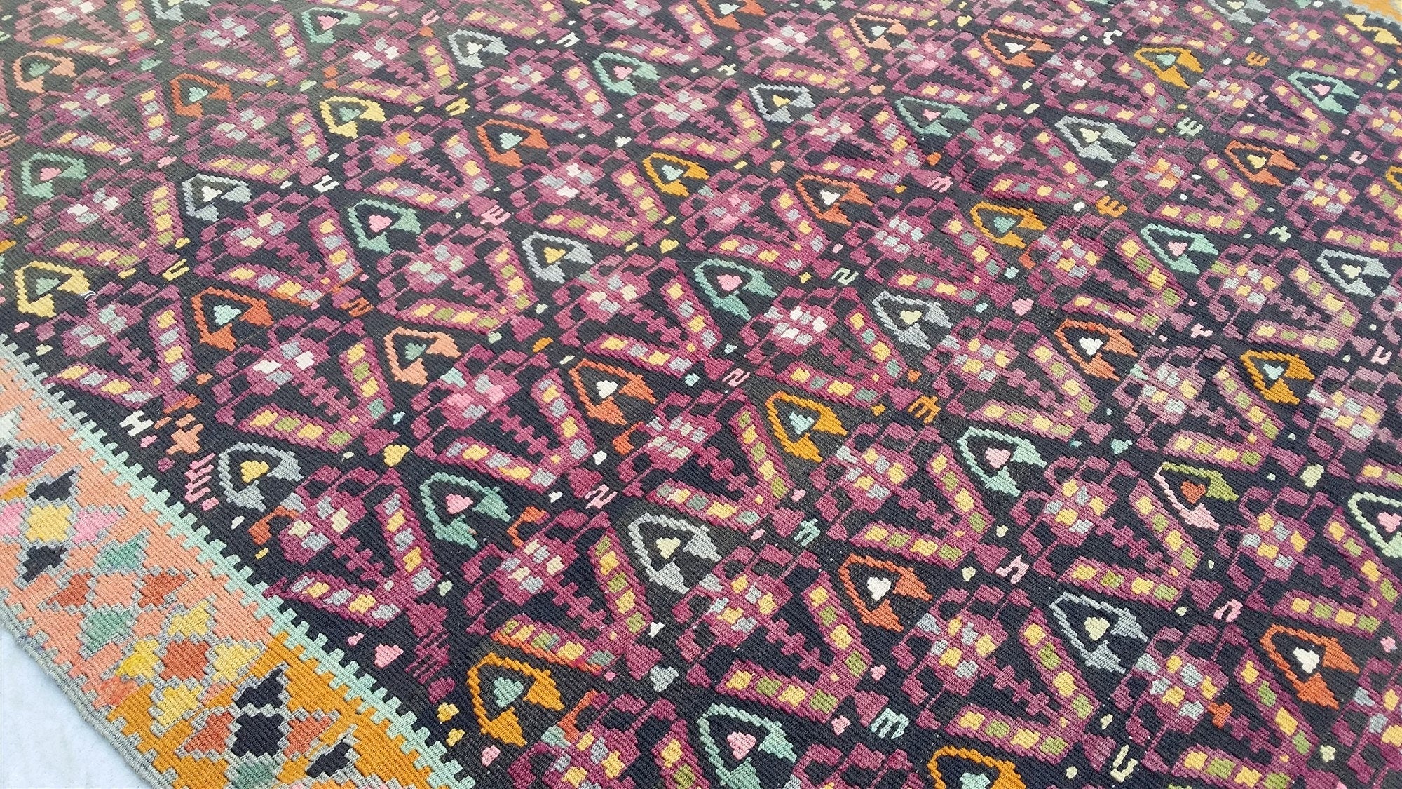 vintage Anatolian Wool Small Rug — in setting