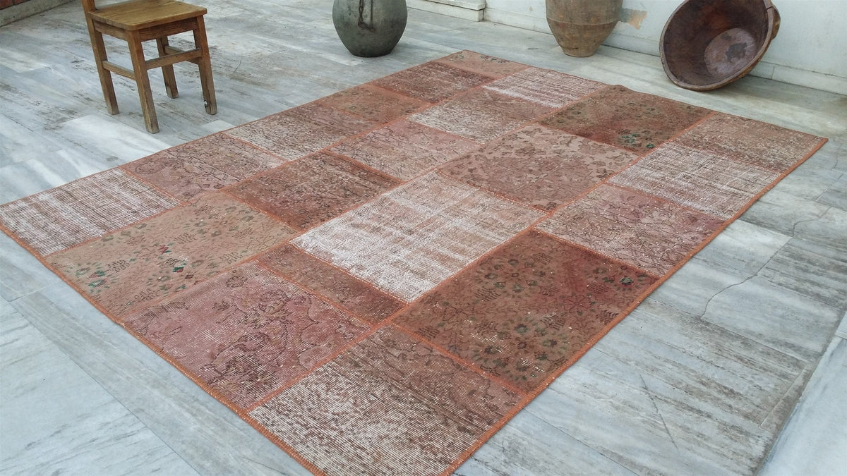 vintage Persian Wool Runner Rug — pattern close-up