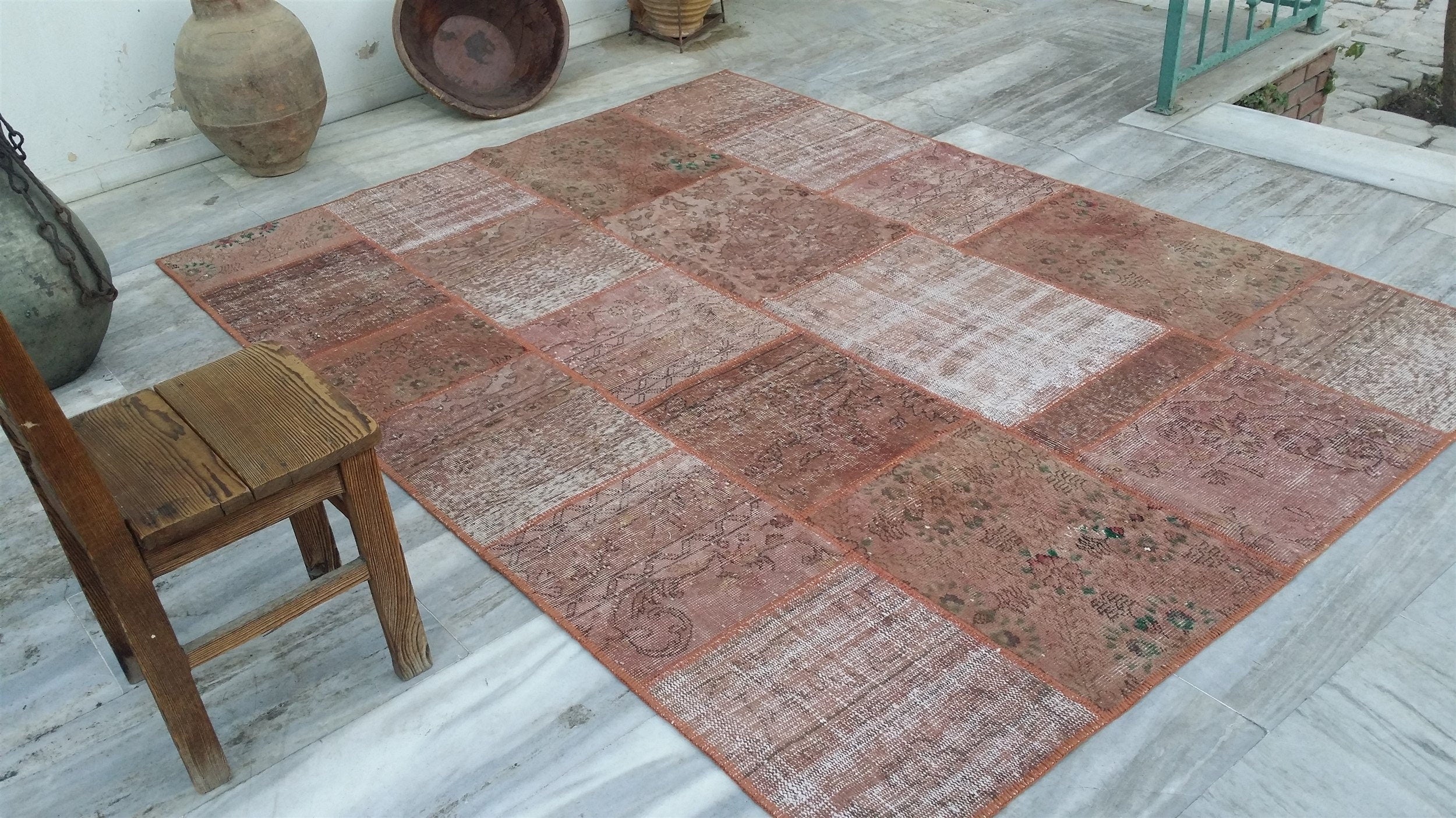 vintage Persian Wool Runner Rug — back view