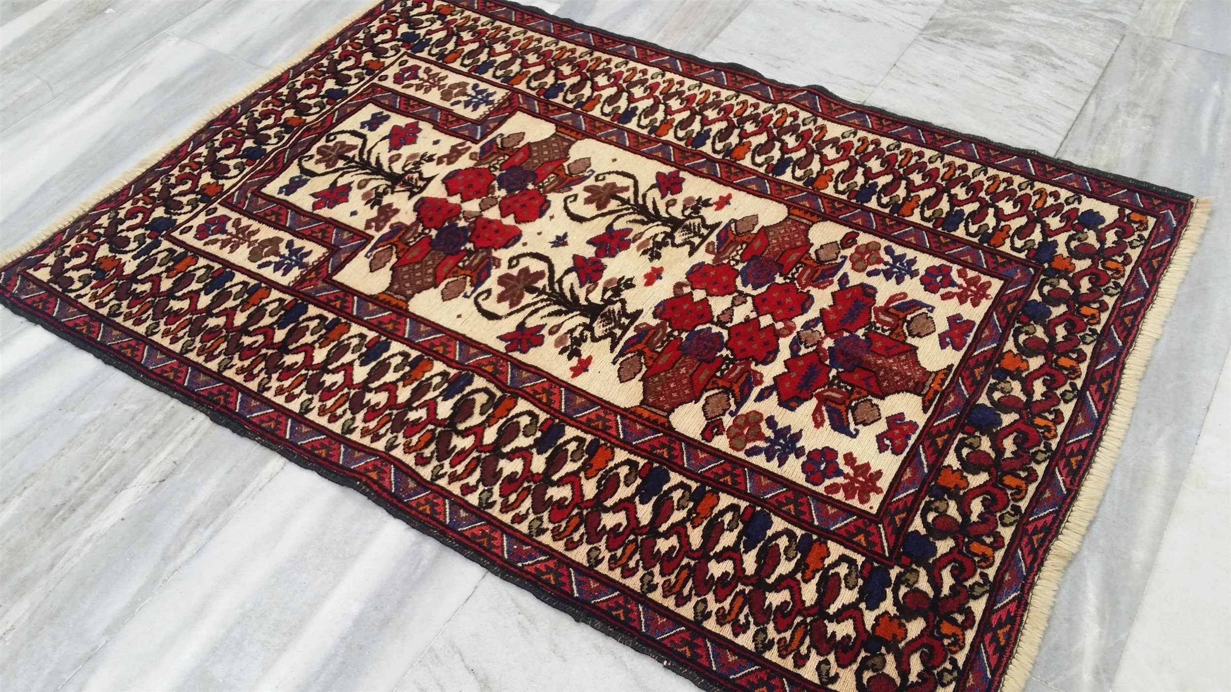Persian Soumak Kilim Rug, 4 ft 6 in x 3 ft 3 in, Small Soumac Turkish Rug