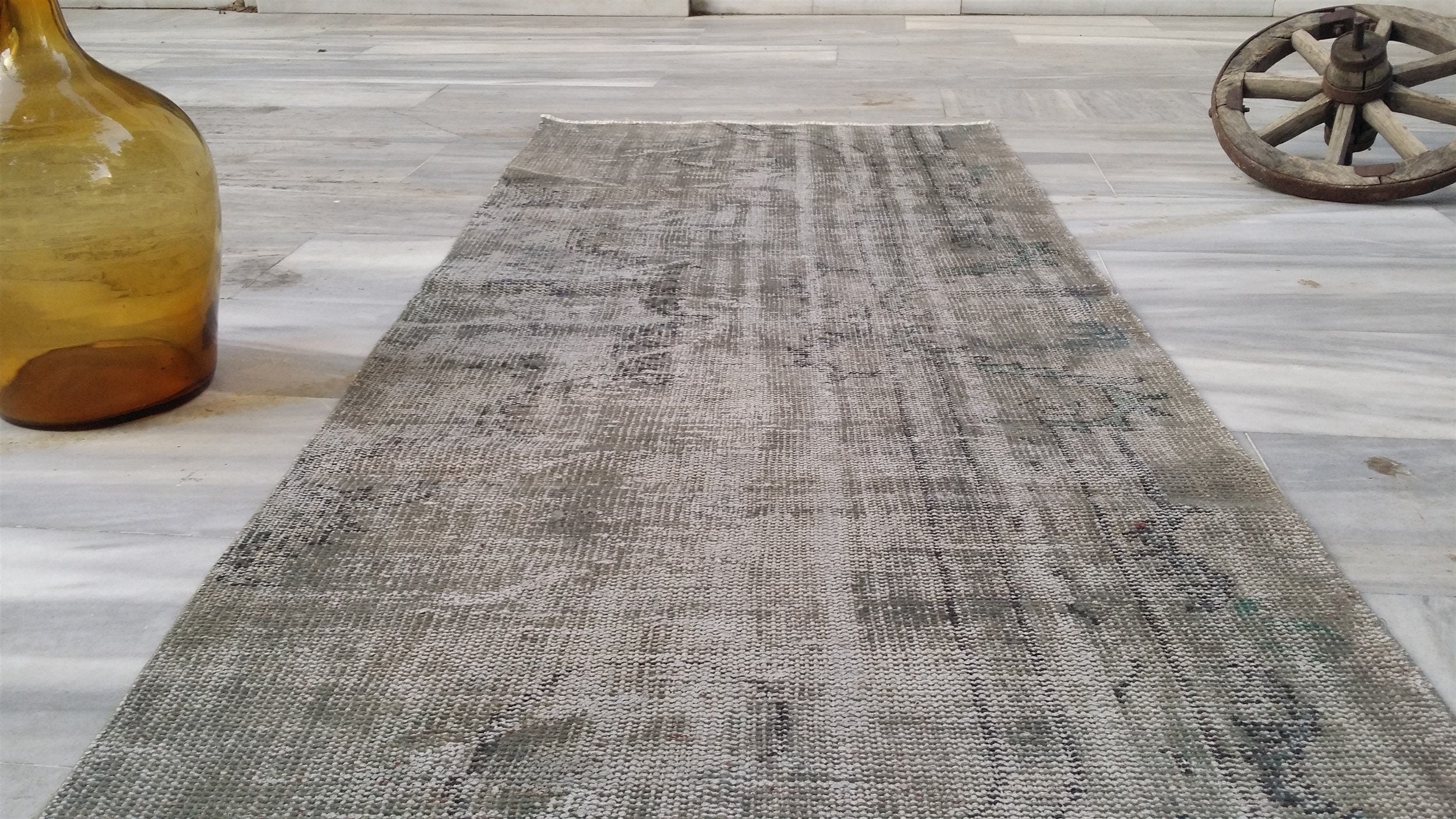 vintage Anatolian Wool Runner Rug — detail texture