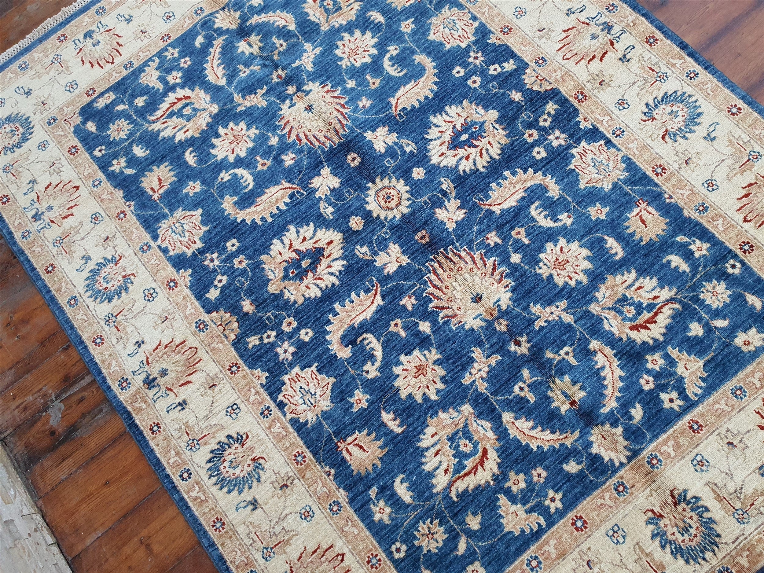 vintage Oushak Wool Area Rug — back view