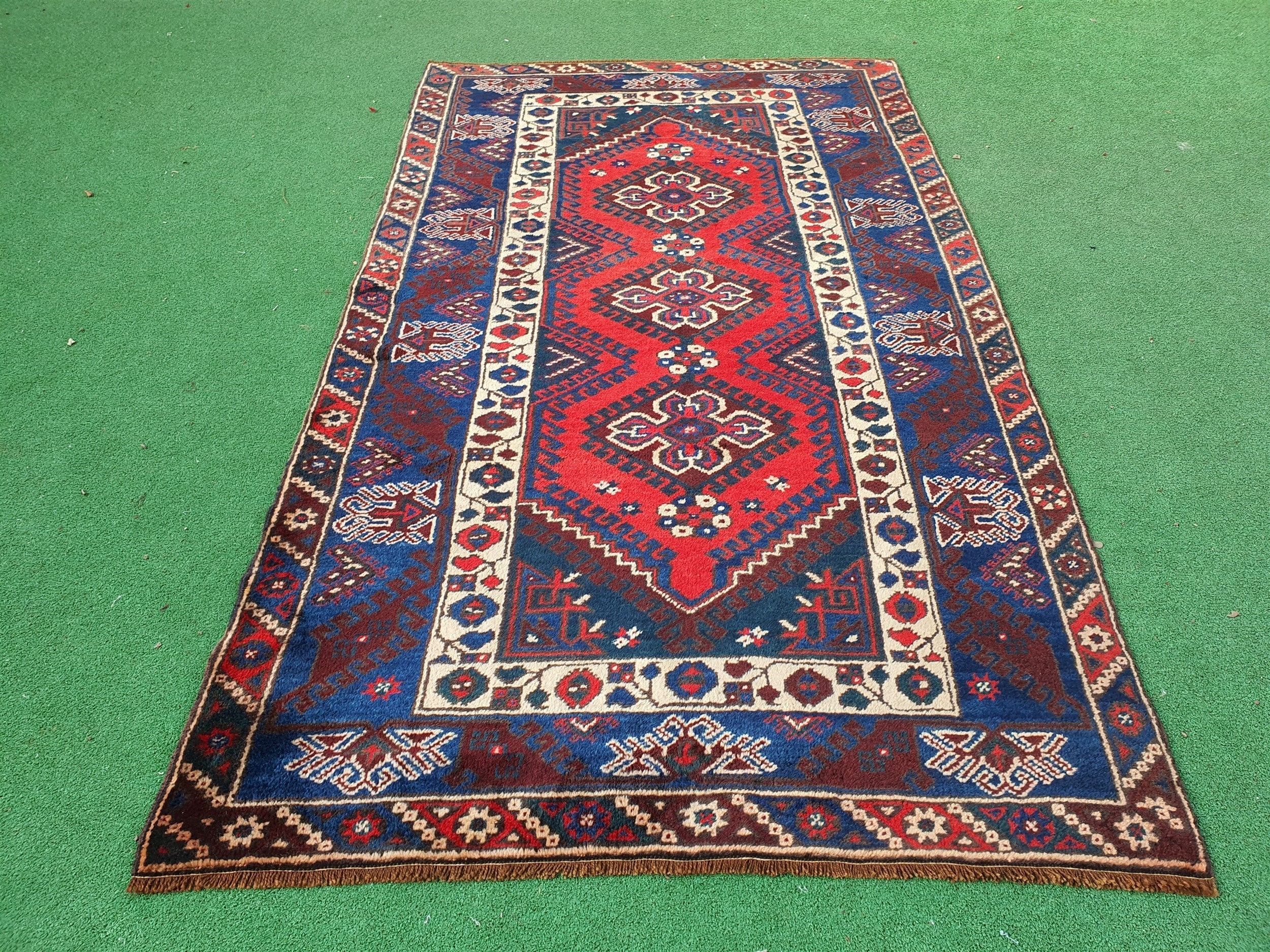 vintage Anatolian Wool Runner Rug — detail texture