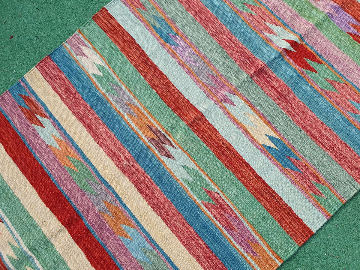 antique Oushak Wool Small Rug — in setting