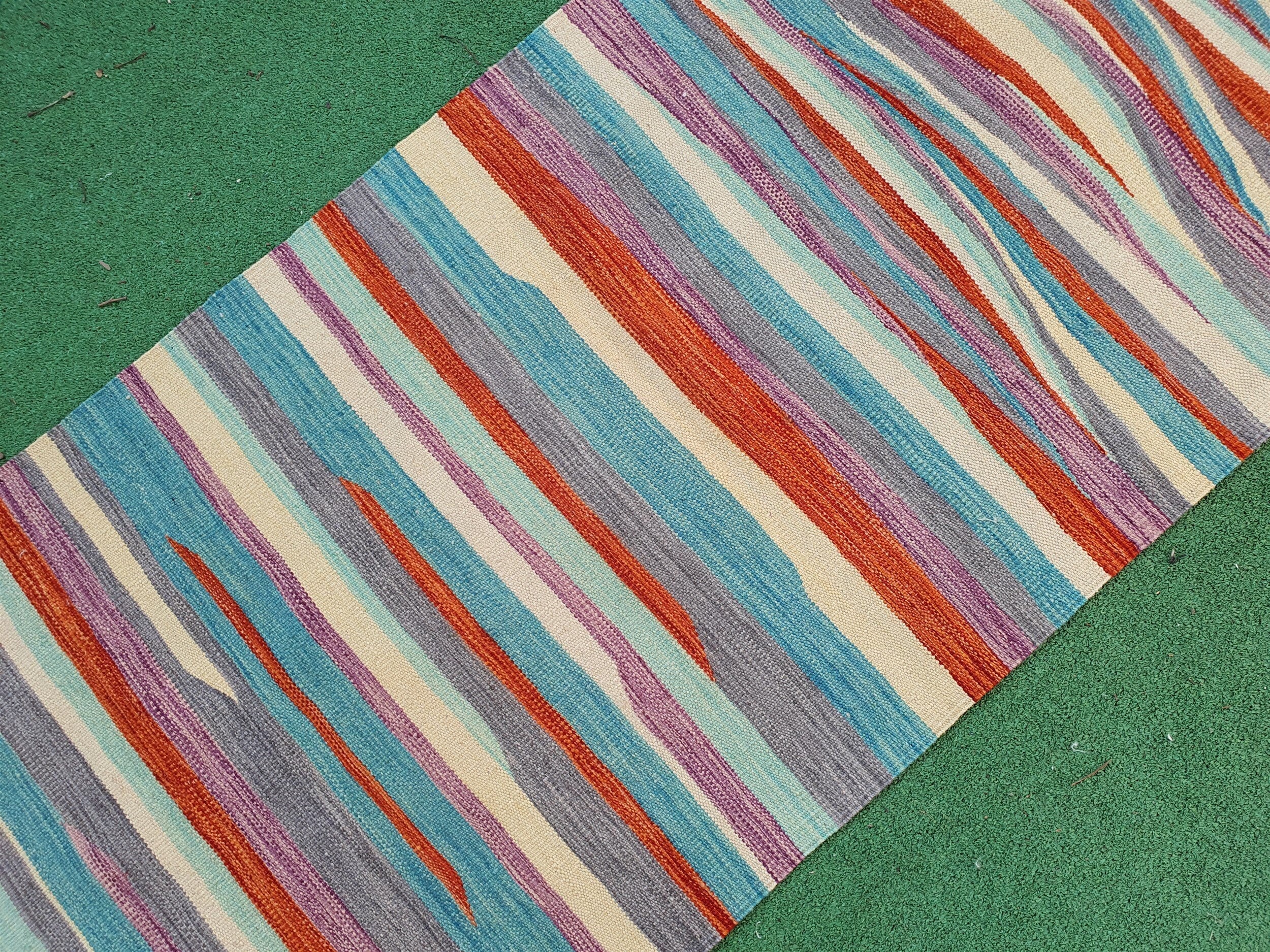 vintage Anatolian Wool Runner Rug — corner detail
