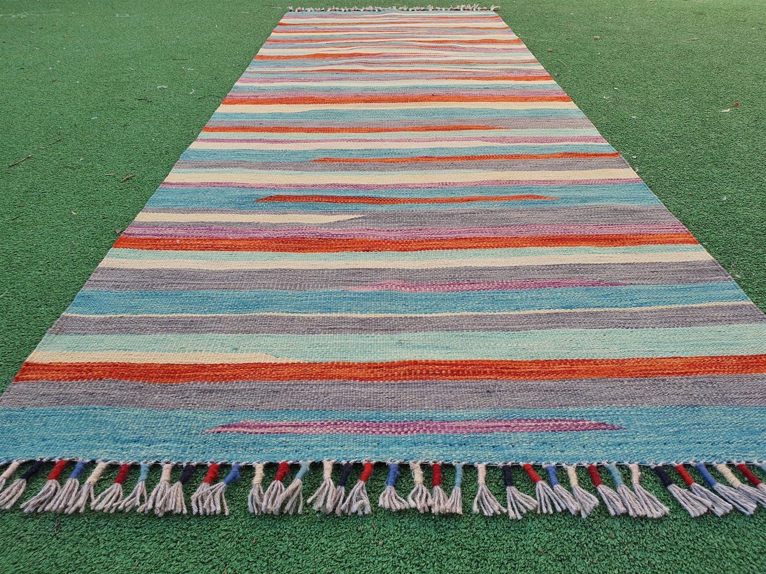 vintage Anatolian Wool Runner Rug — pattern close-up