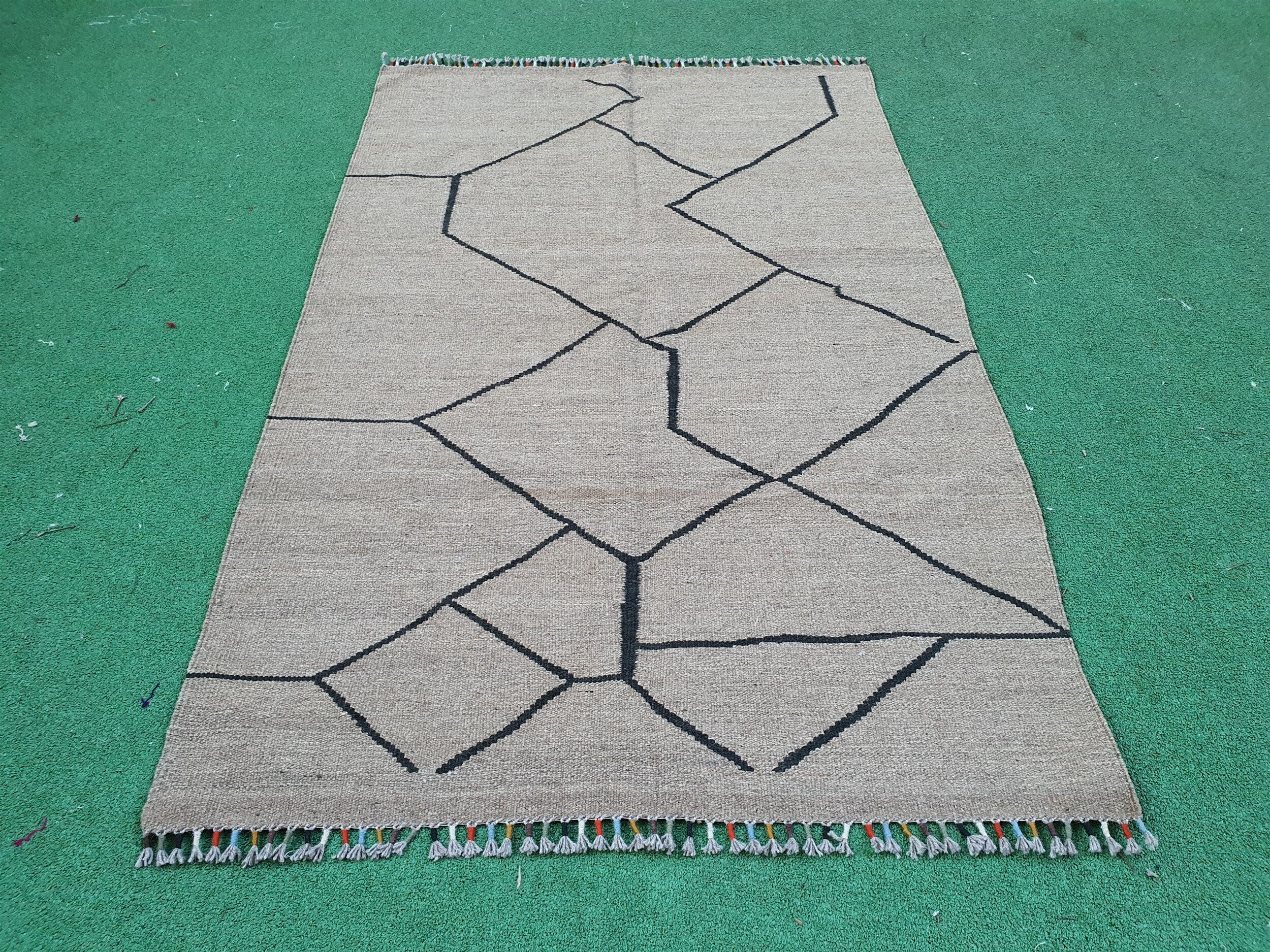 vintage Anatolian Wool Small Rug — back view