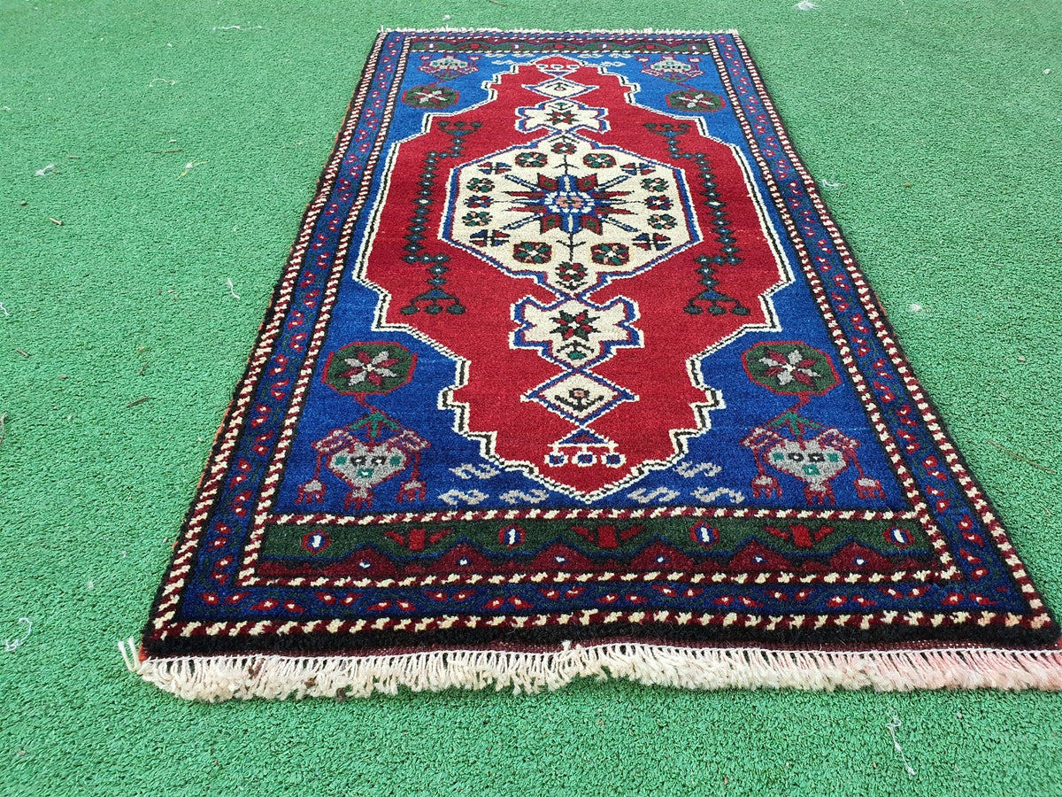 antique Anatolian Runner Rug — pattern close-up