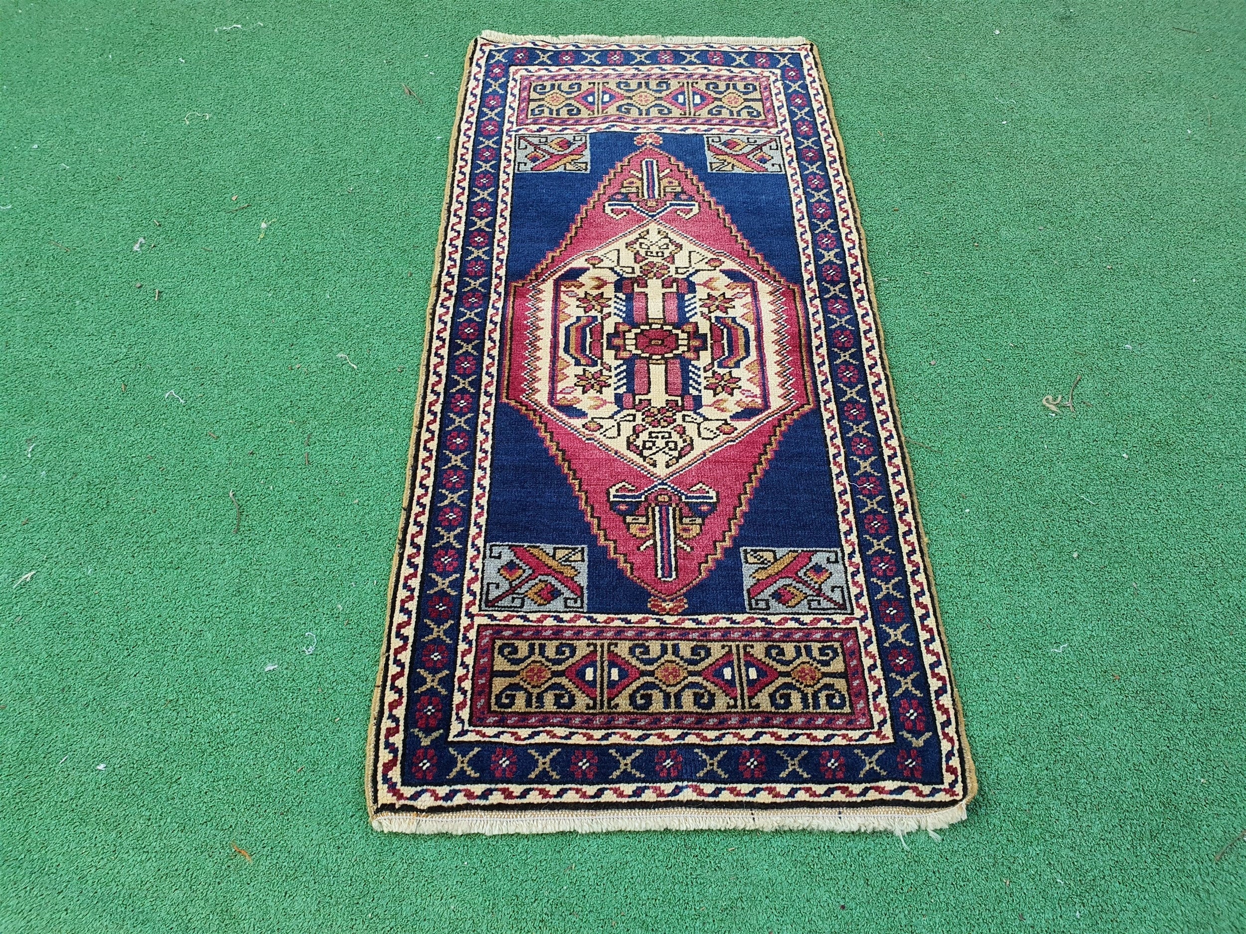 antique Anatolian Runner Rug — back view