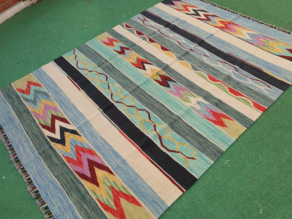 antique Oushak Wool Area Rug — in setting