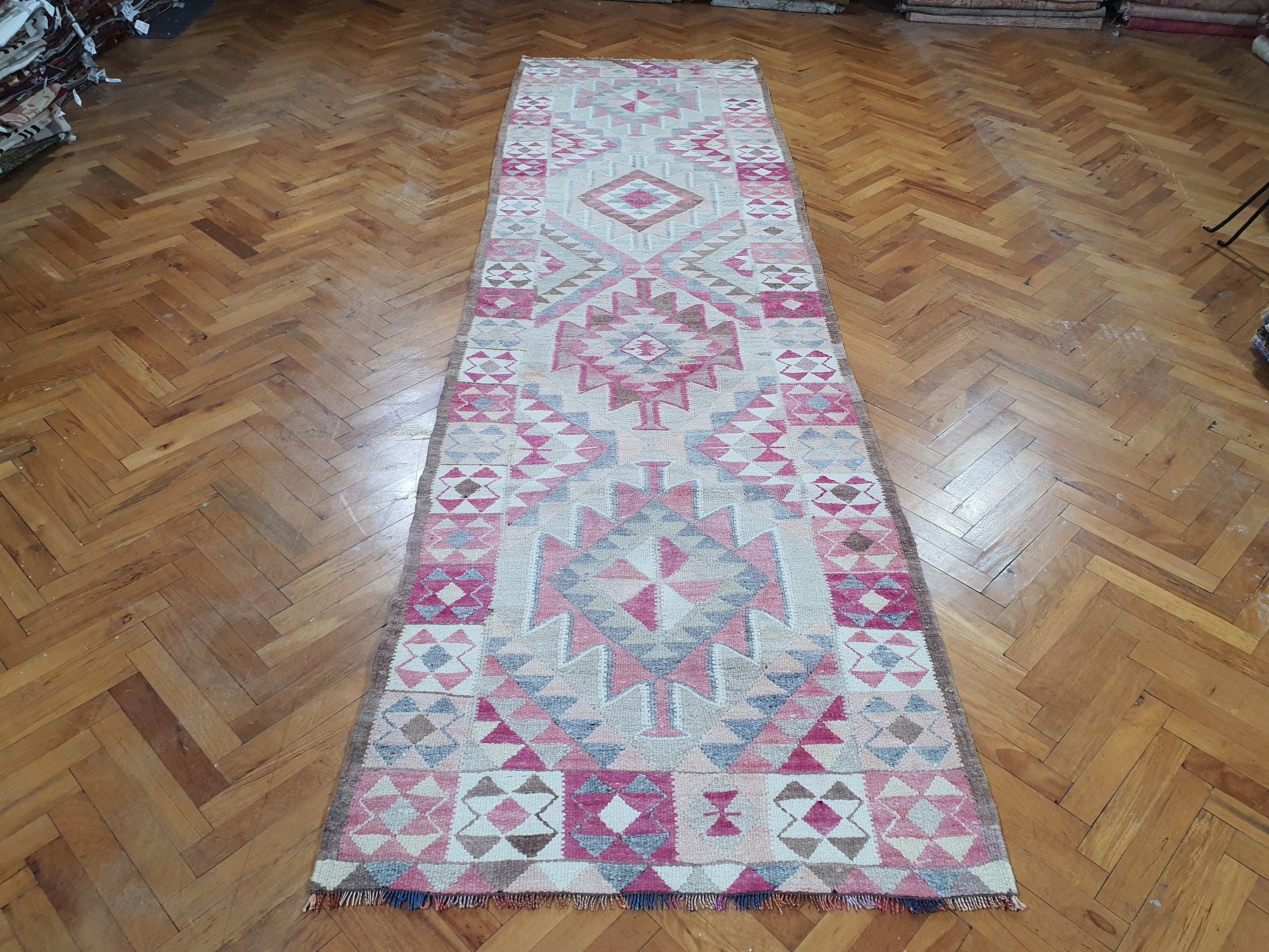 vintage Anatolian Wool Runner Rug — detail texture