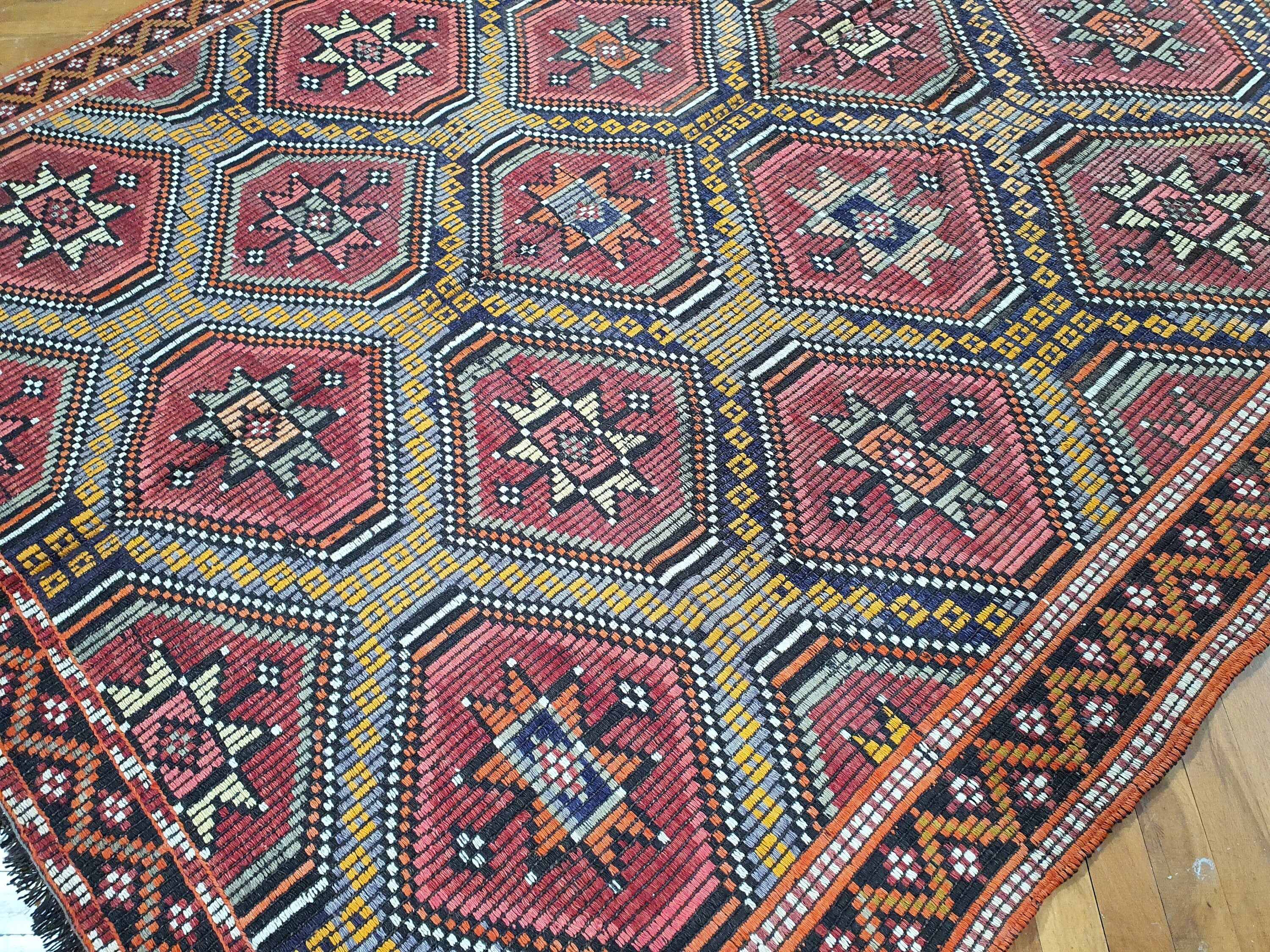 antique Konya Wool Area Rug — in setting