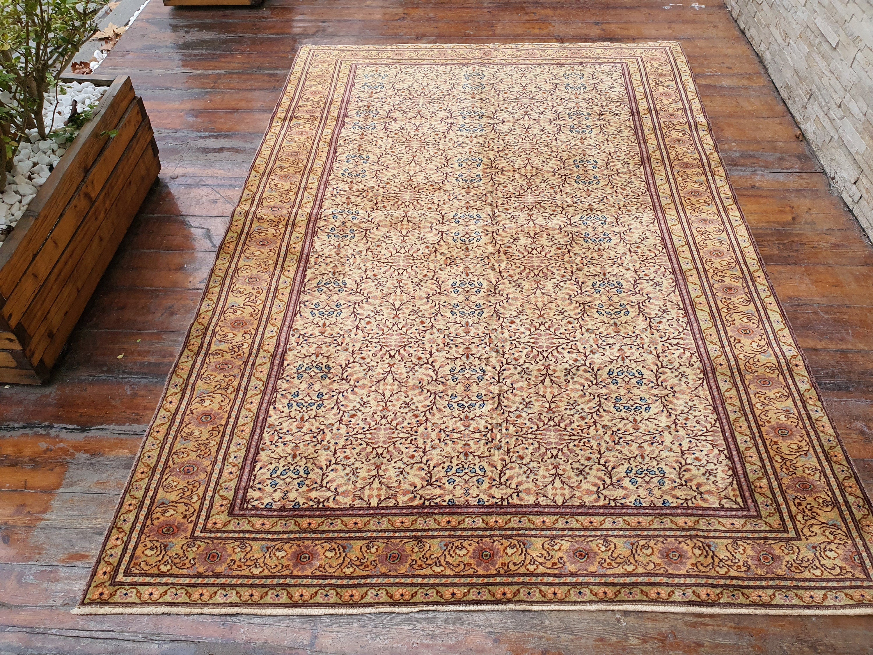vintage Kayseri Wool Small Rug — detail texture