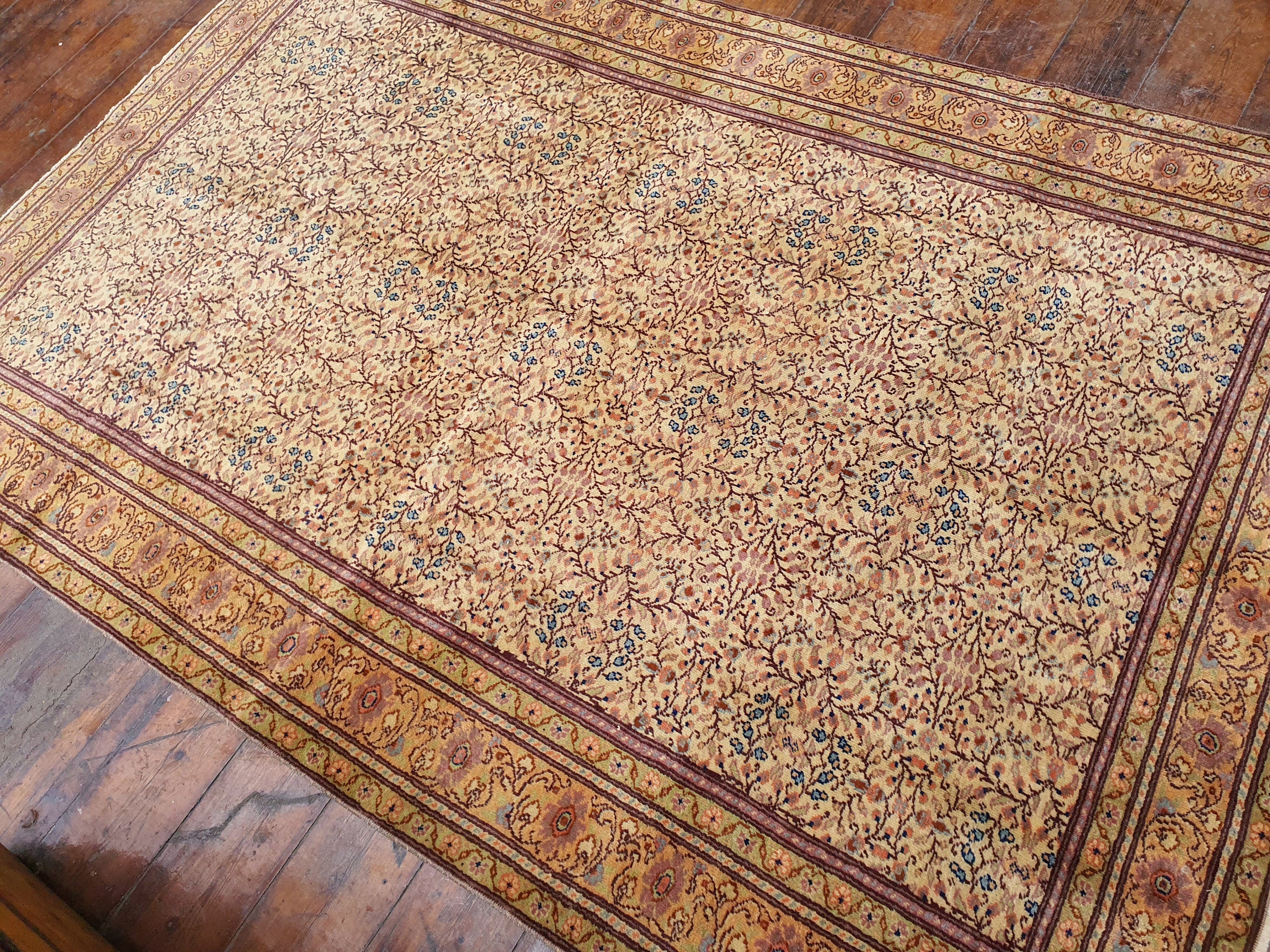 vintage Kayseri Wool Small Rug — pattern close-up