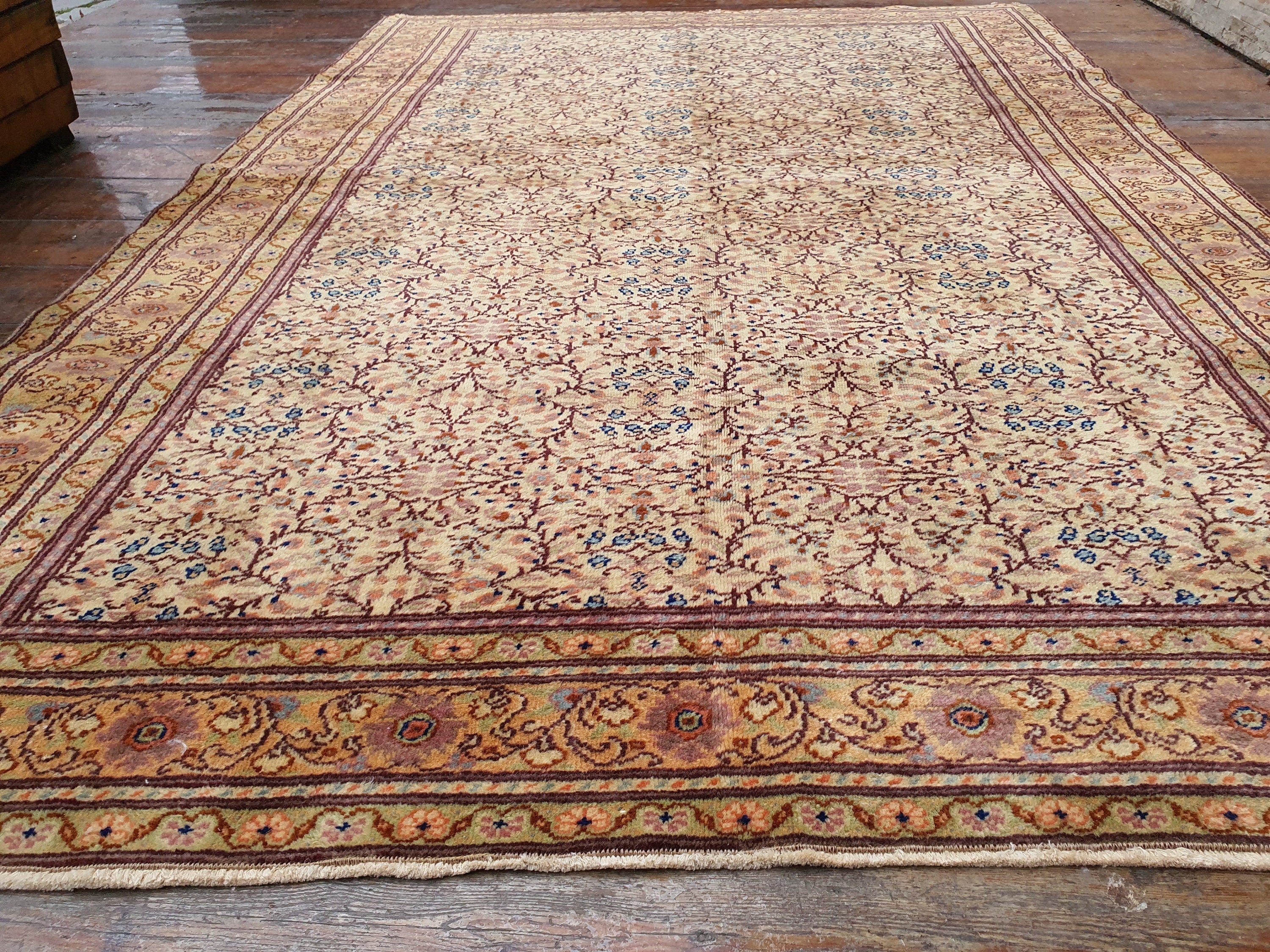 vintage Kayseri Wool Small Rug — back view
