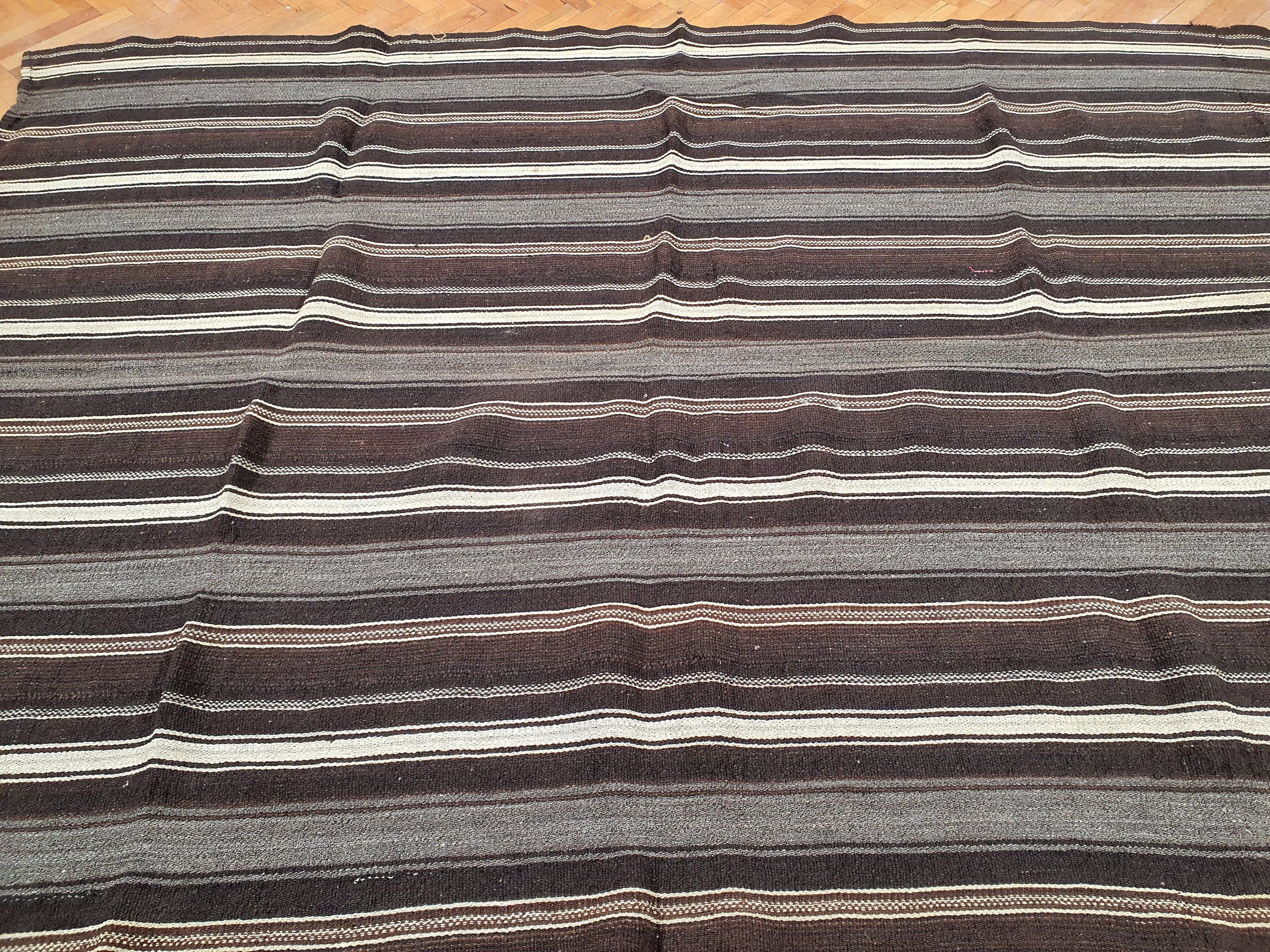 antique Anatolian Wool Area Rug — detail texture
