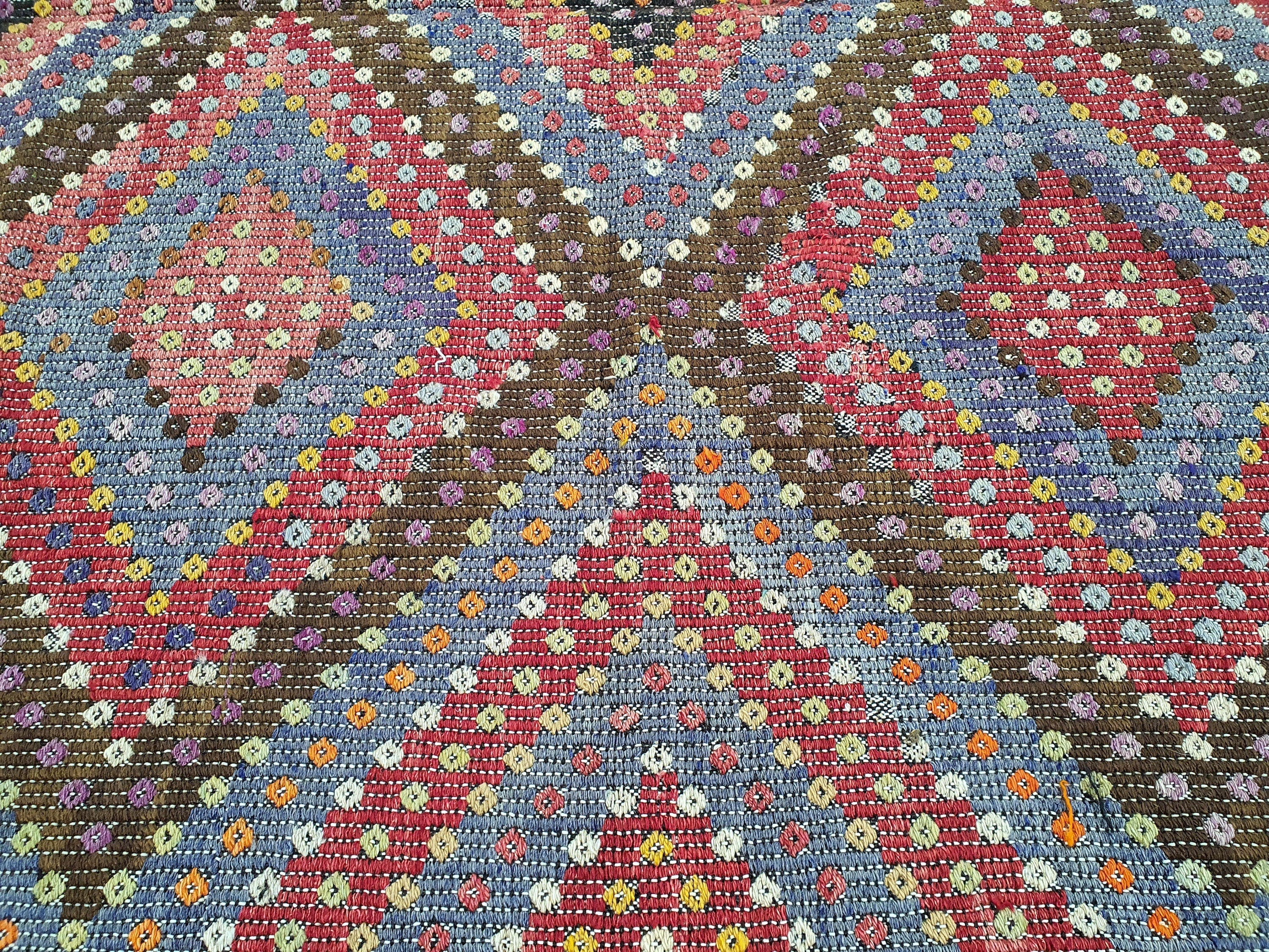 vintage Konya Wool Large Area Rug — in setting