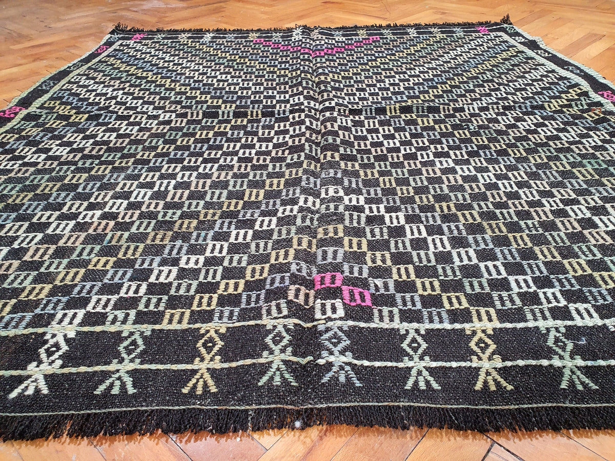 vintage Cicim Wool Small Rug — detail texture