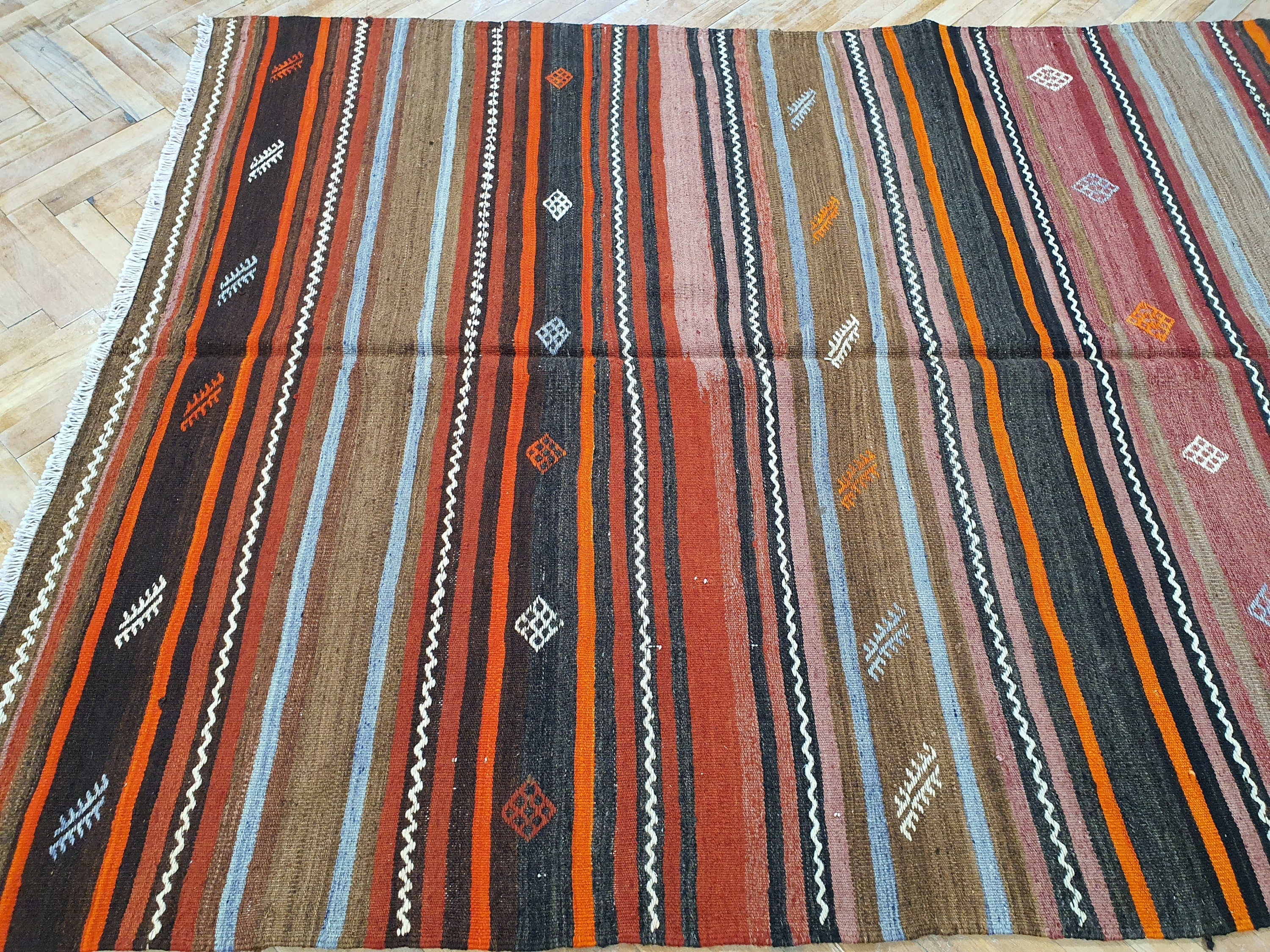 vintage Konya Wool Area Rug — in setting