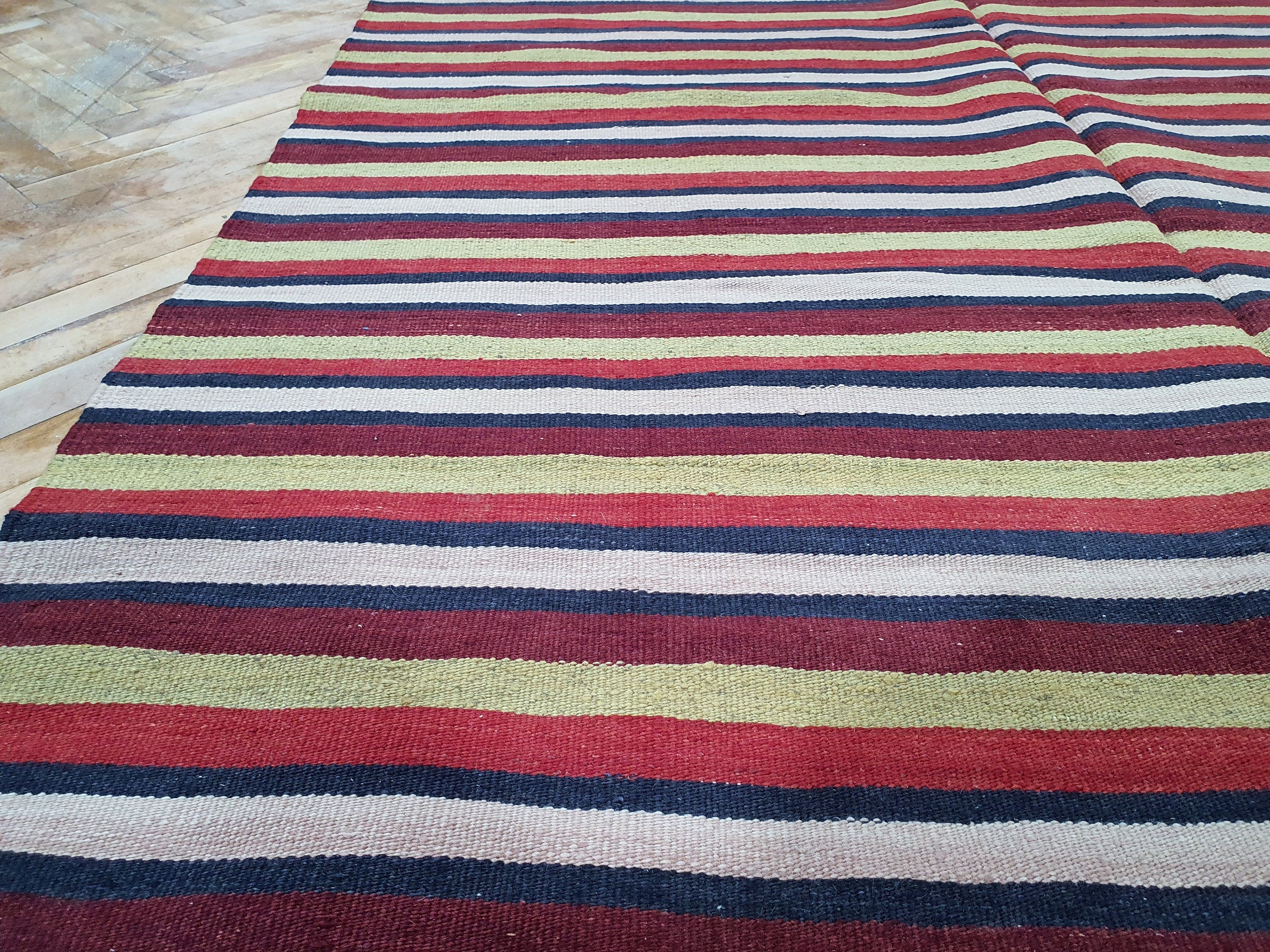 vintage Konya Wool Area Rug — detail texture