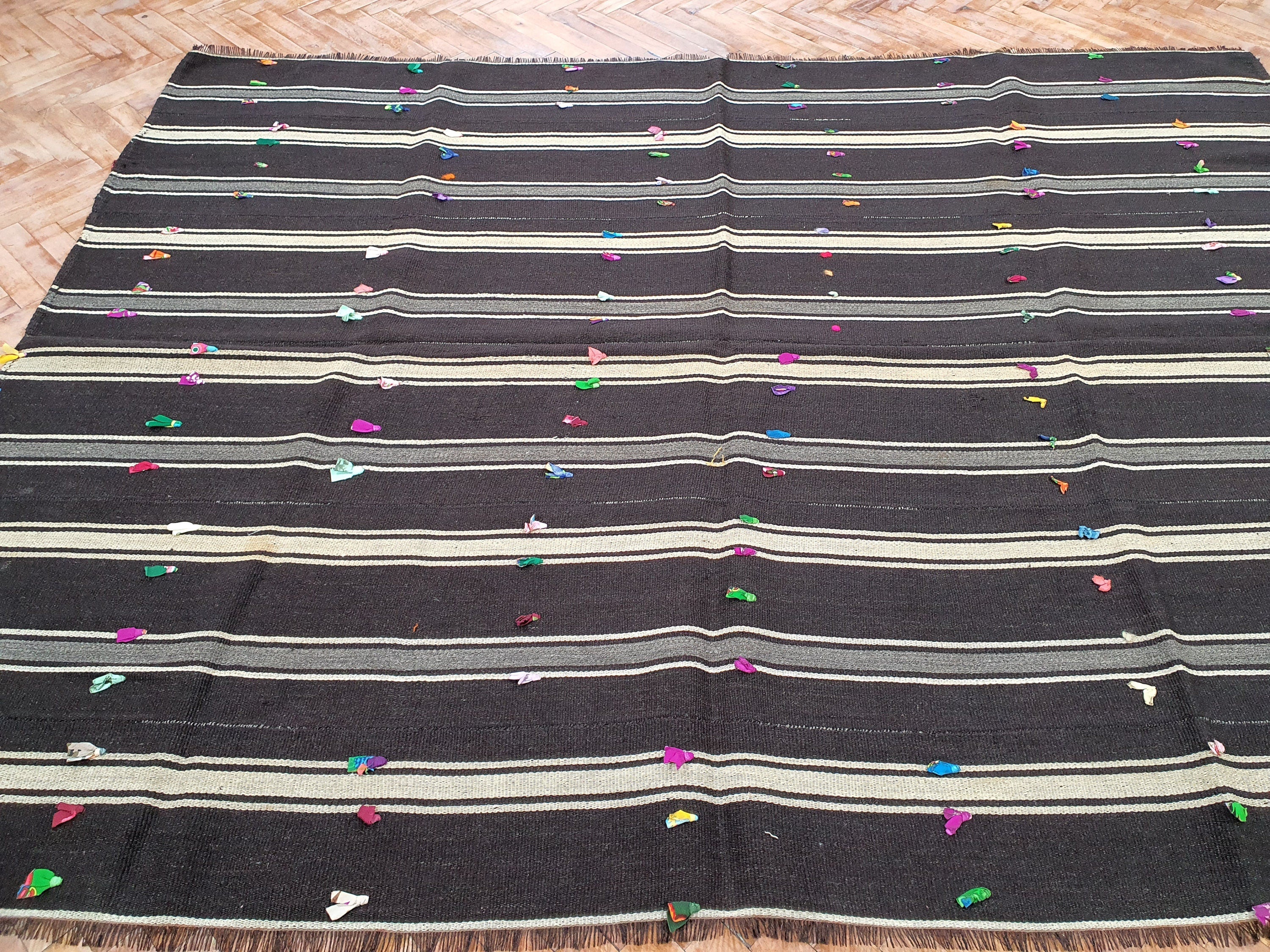 antique Anatolian Wool Area Rug — in setting
