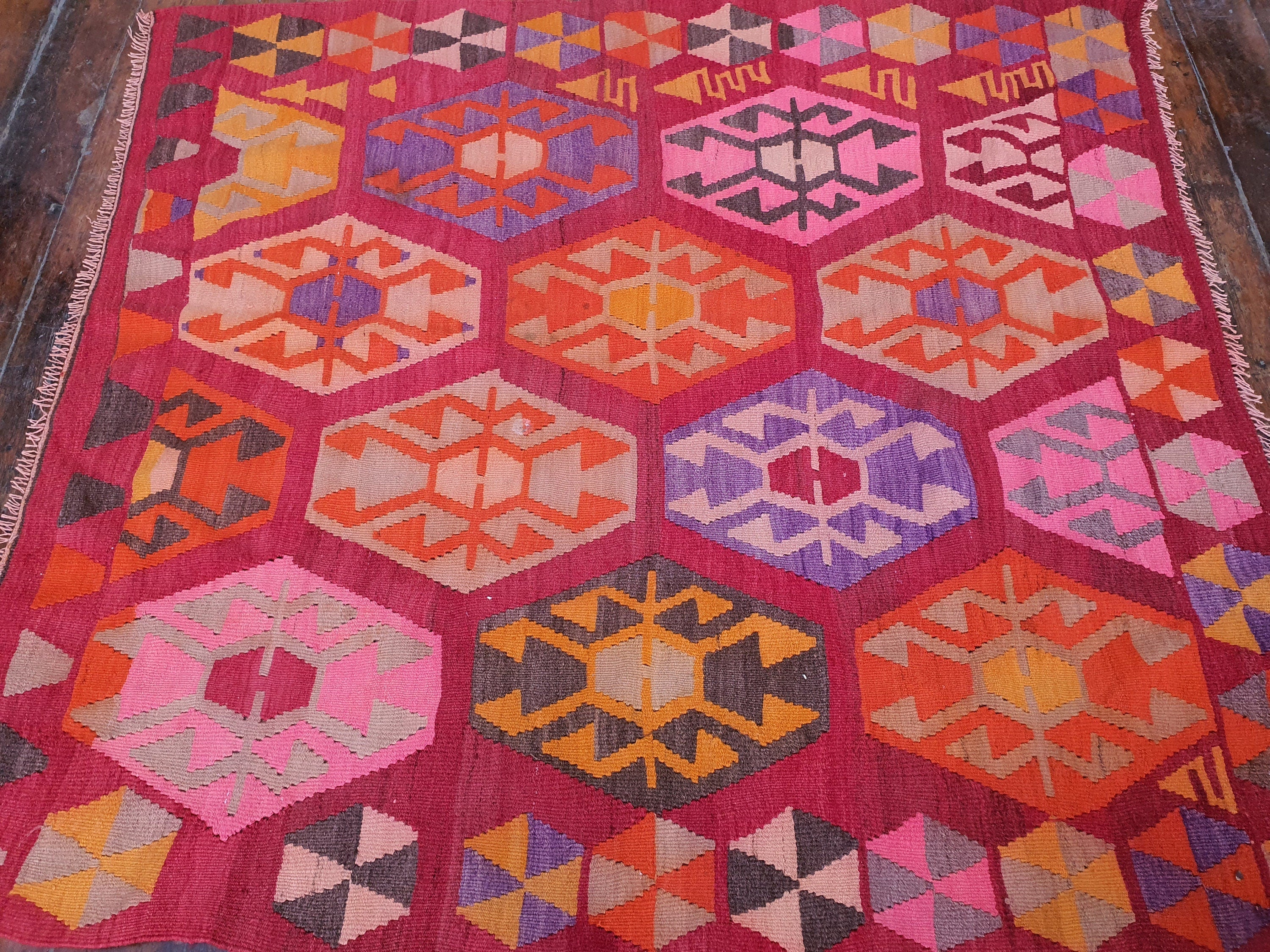 vintage Anatolian Wool Small Rug — in setting