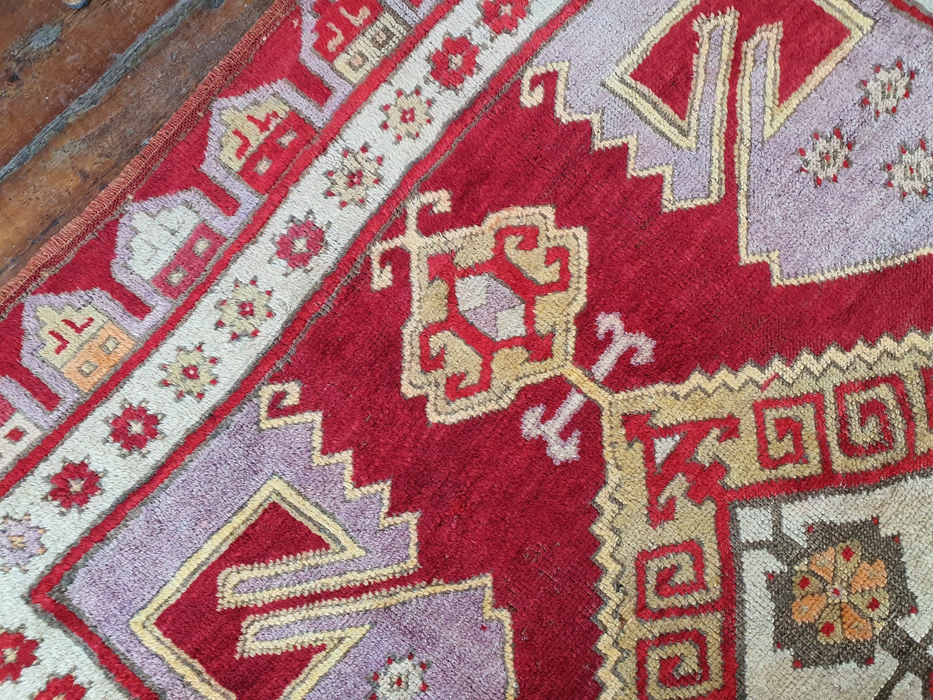 antique Konya Wool Runner Rug — in setting