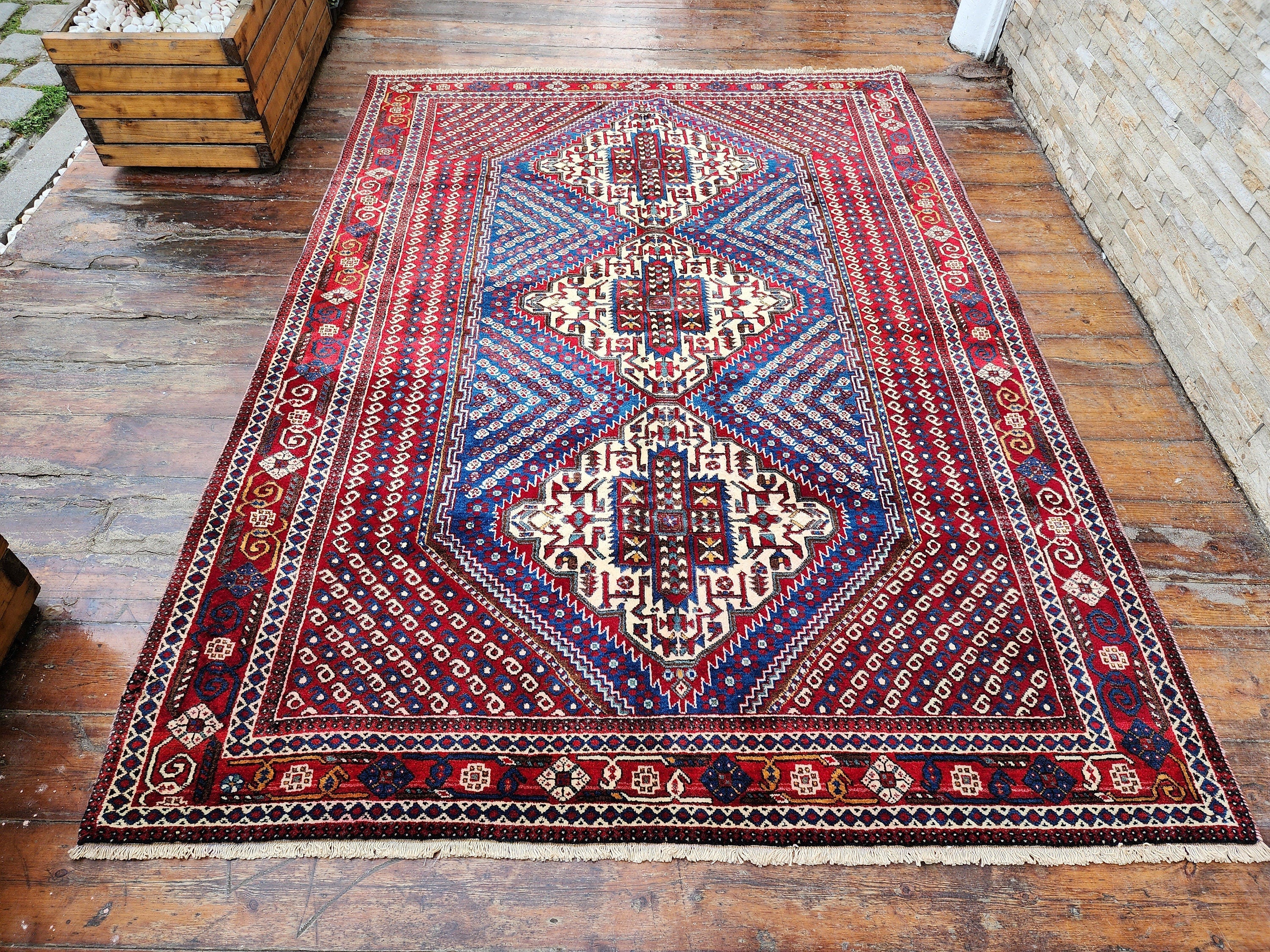 vintage Anatolian Wool Area Rug — detail texture