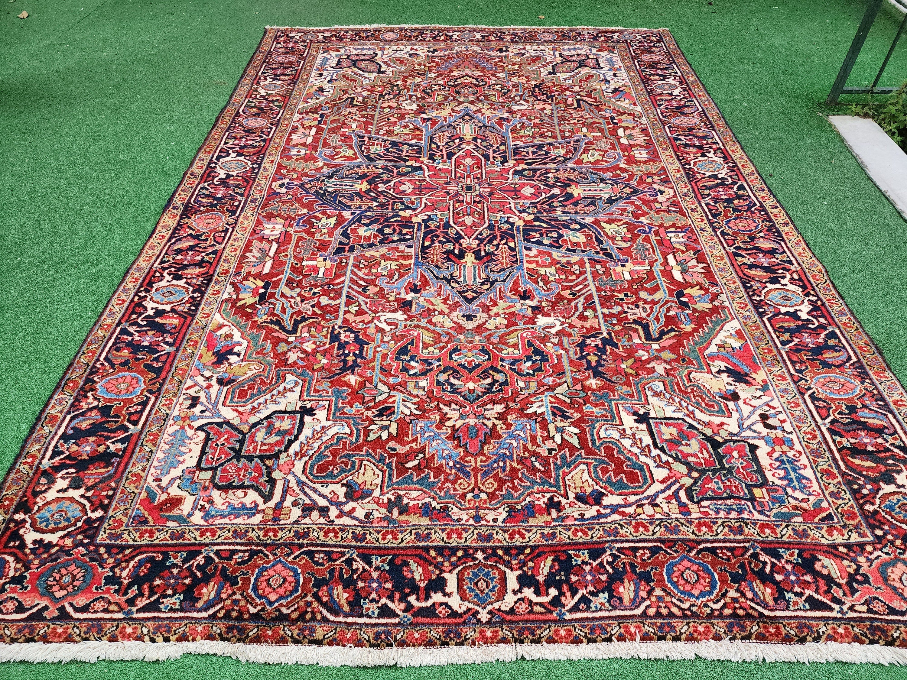 antique Anatolian Wool Large Area Rug — back view