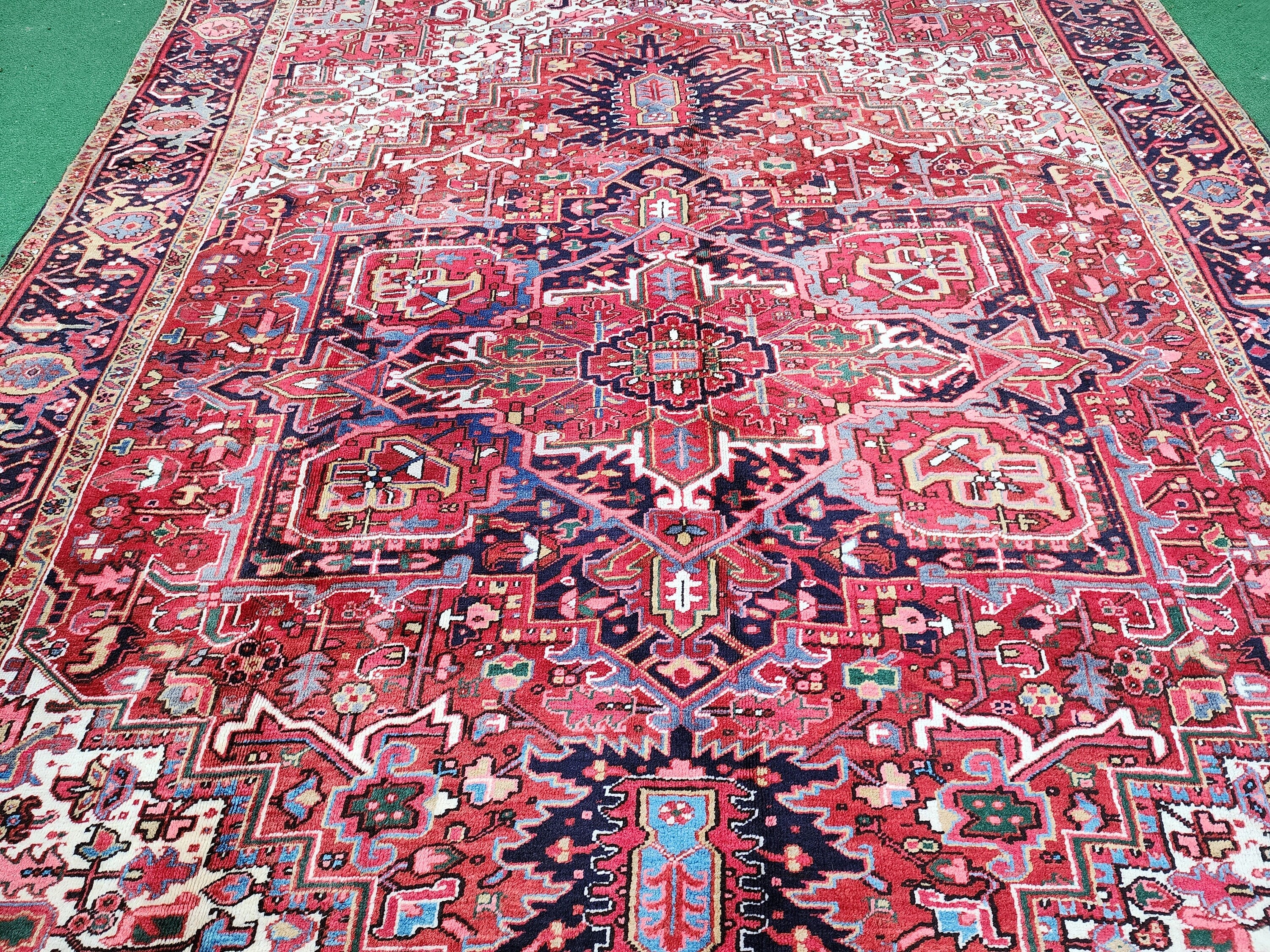 vintage Persian Wool Large Area Rug — back view