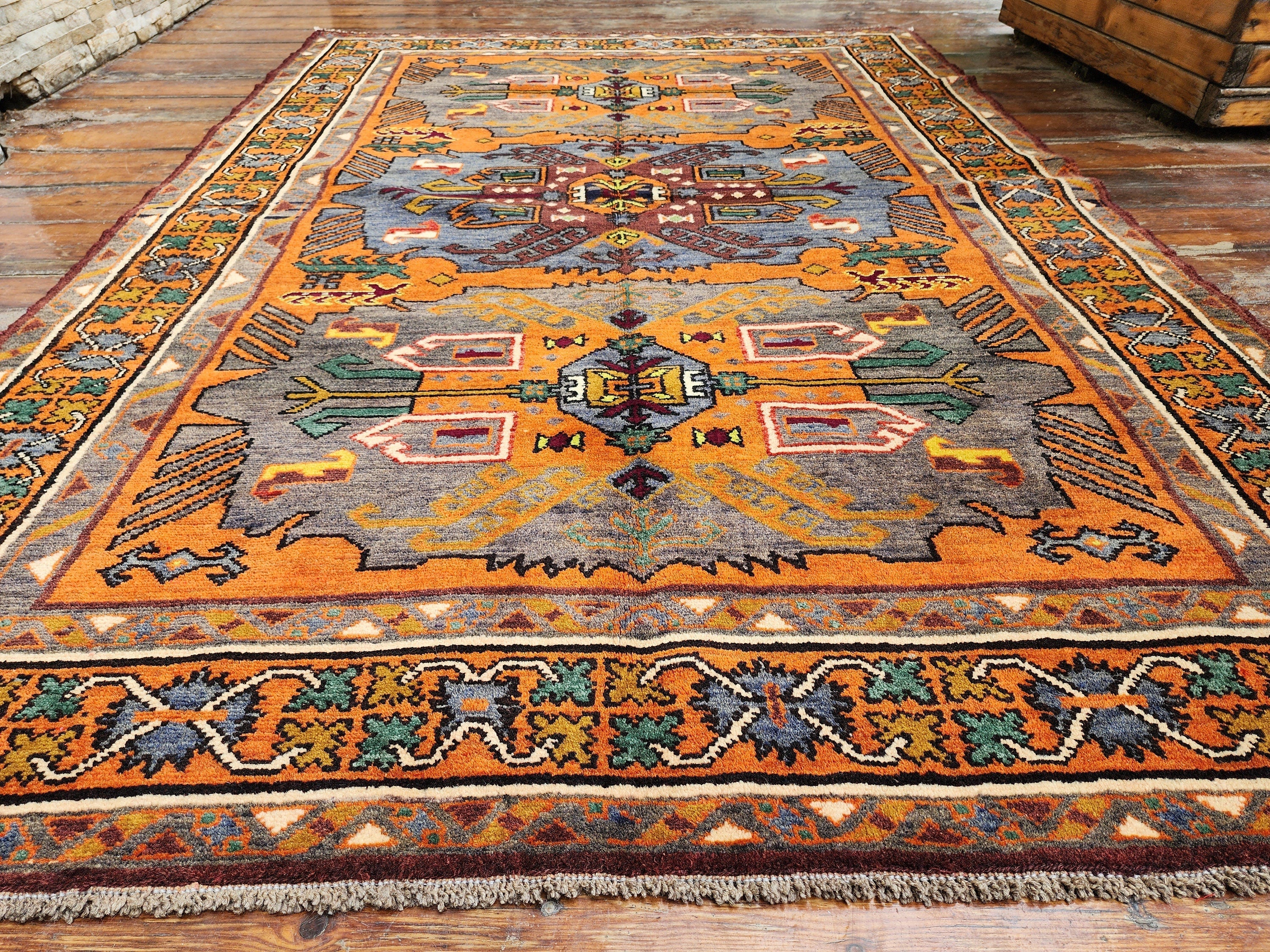 vintage Anatolian Wool Small Rug — detail texture