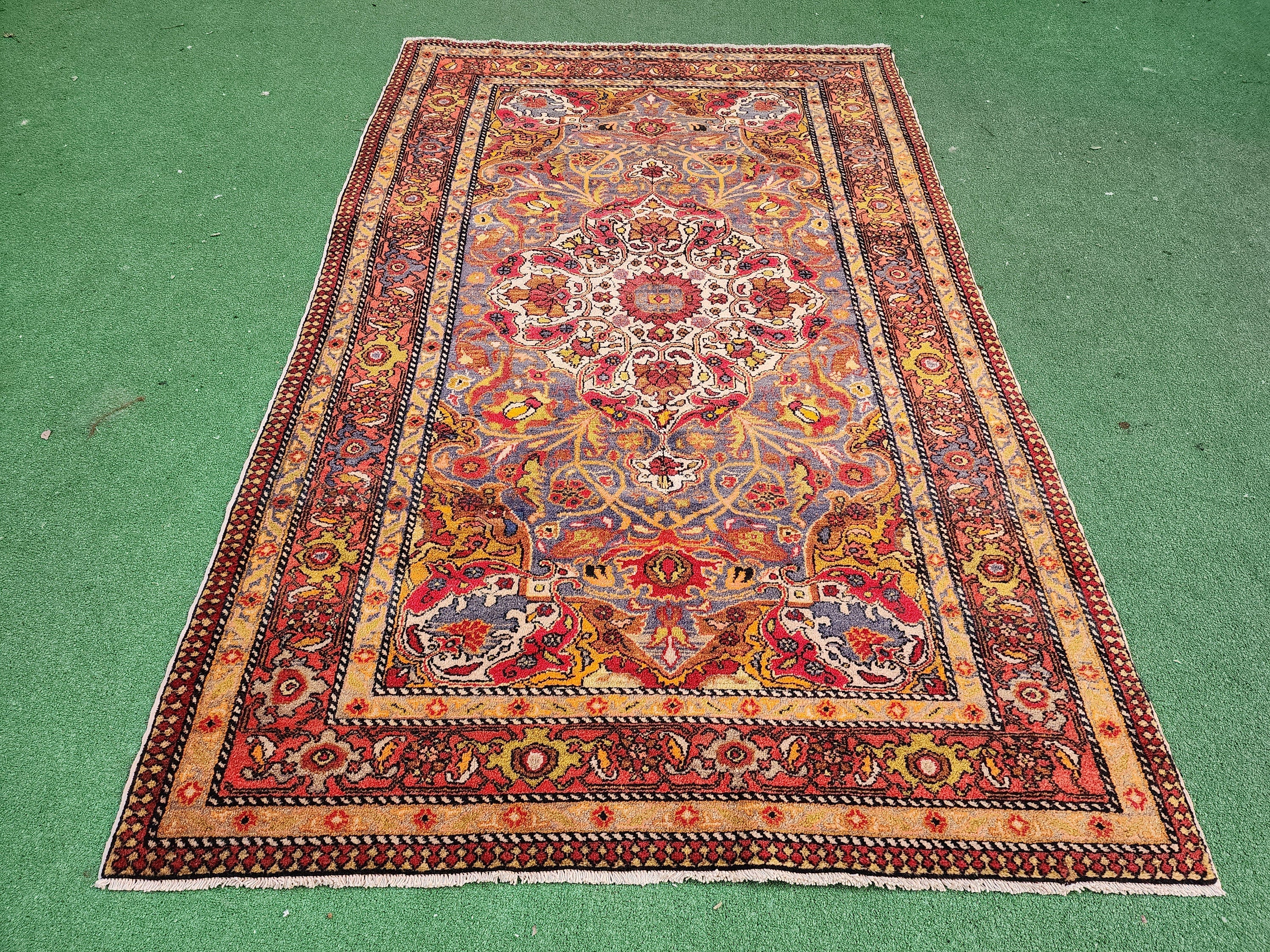 antique Anatolian Wool Area Rug — detail texture