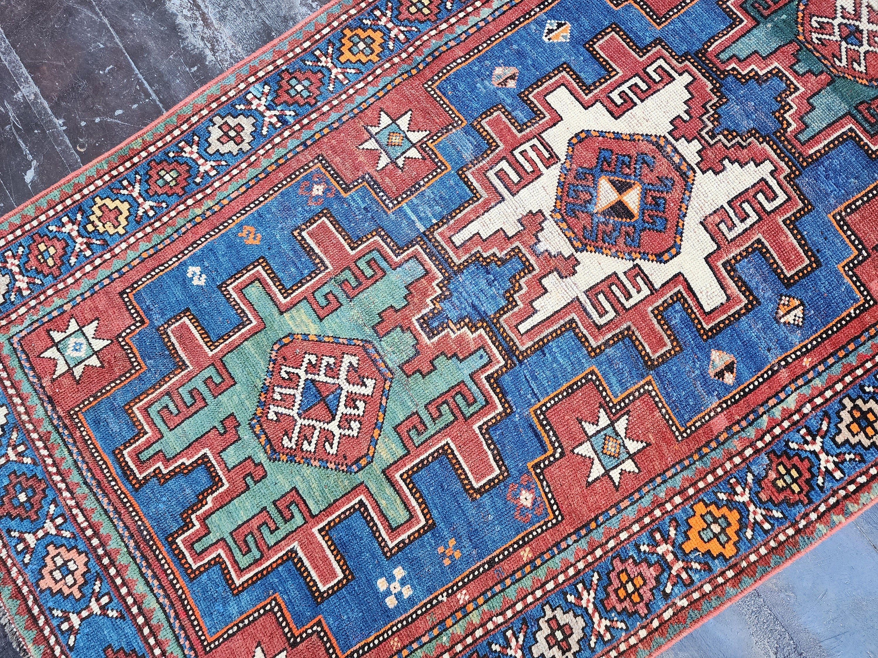 antique Anatolian Wool Small Rug — corner detail