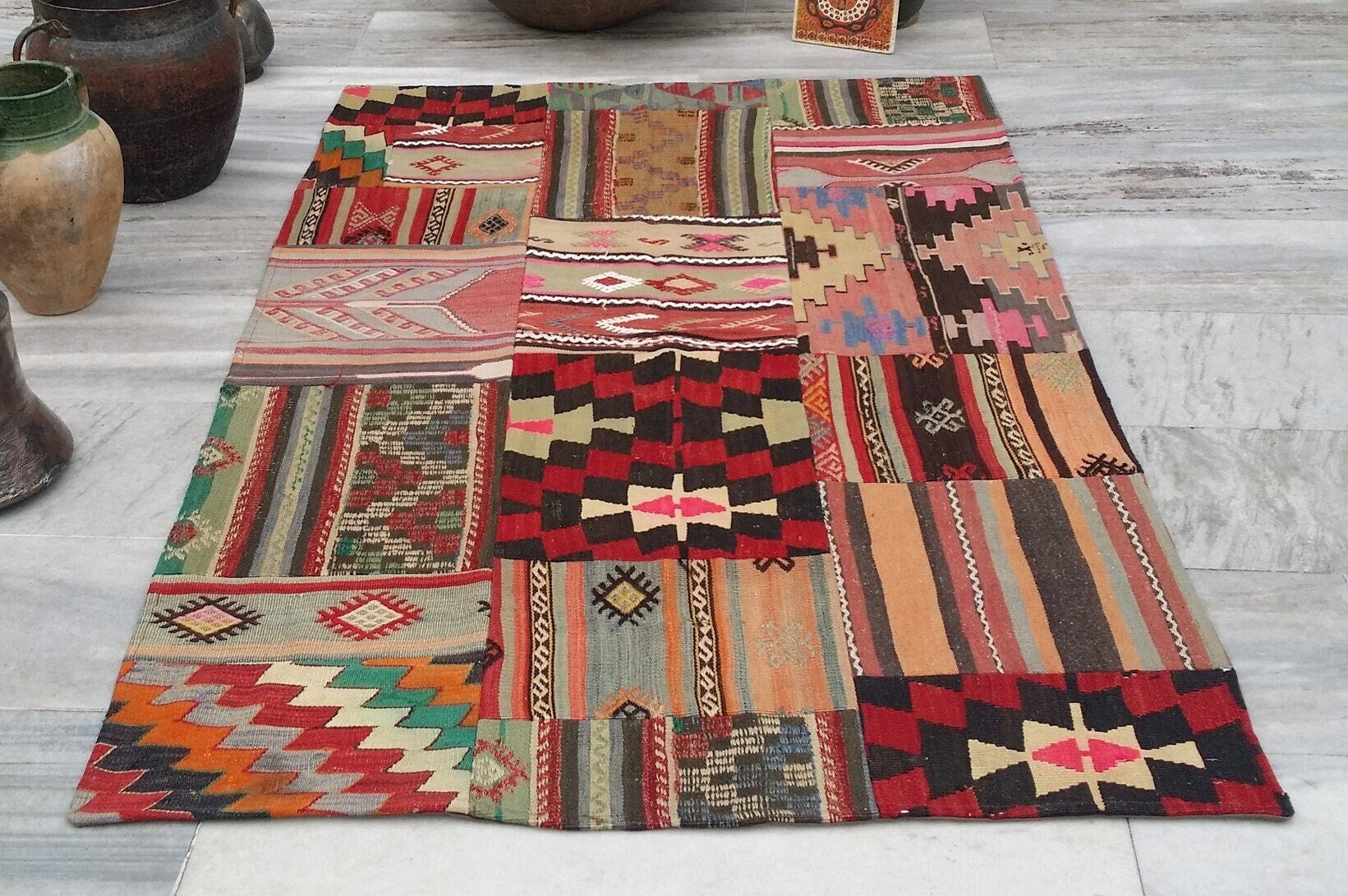 Mertha — Vintage Kilim Wool Area Rug