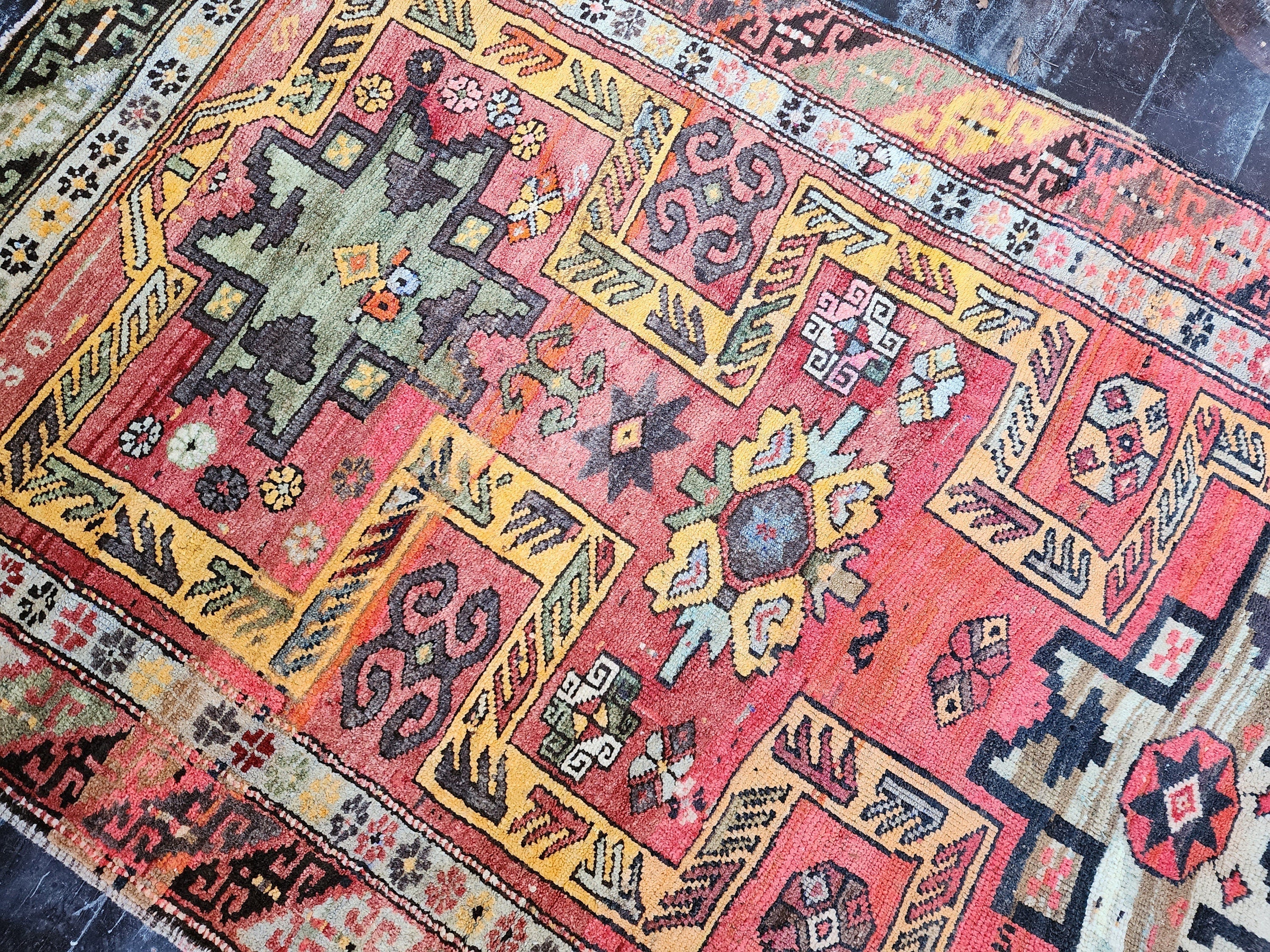 antique Anatolian Wool Area Rug — back view