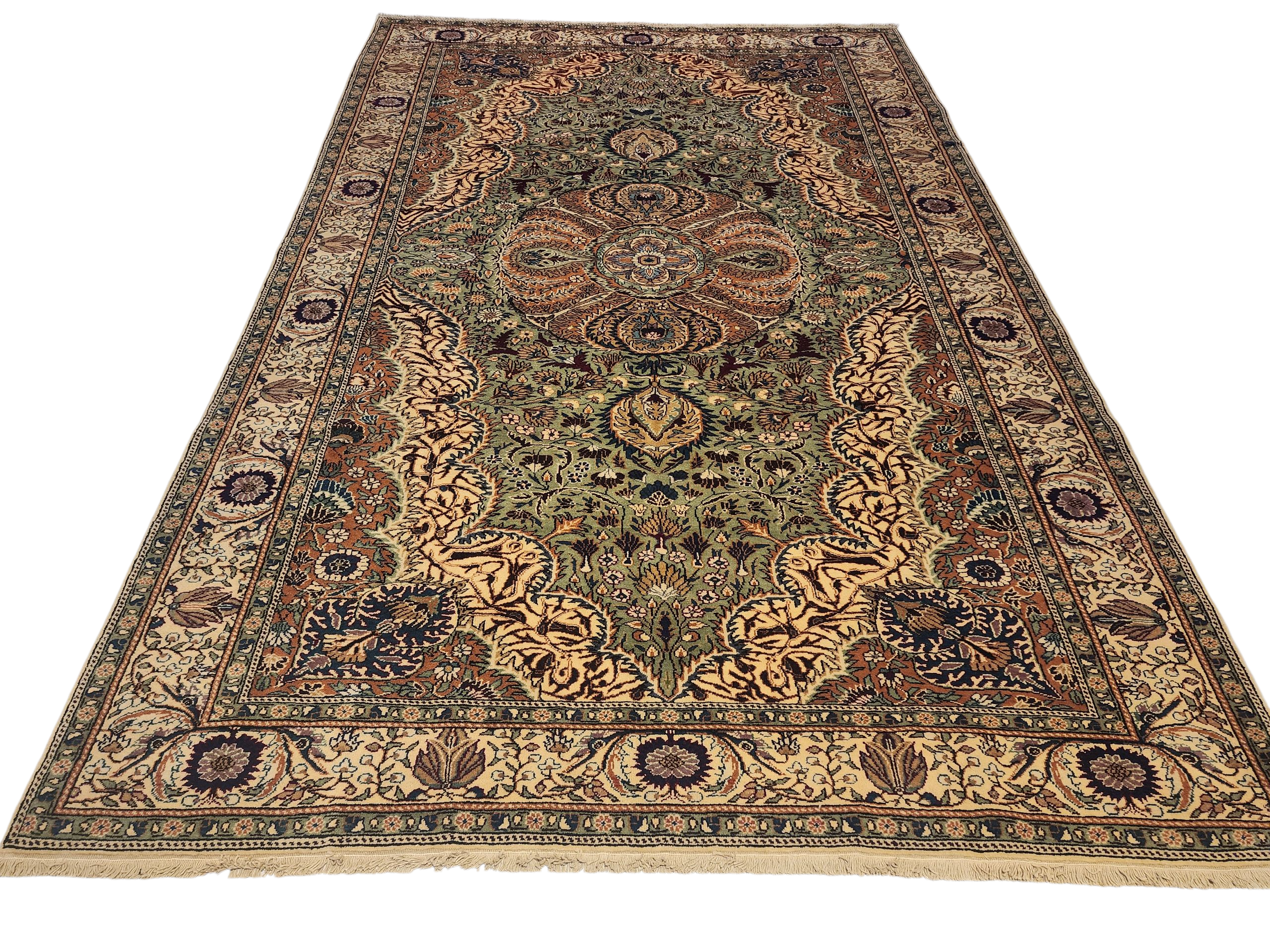 Vintage Kayseri Turkish Rug: Handmade Wool Oriental Rug (6'6'' x 9'10'')