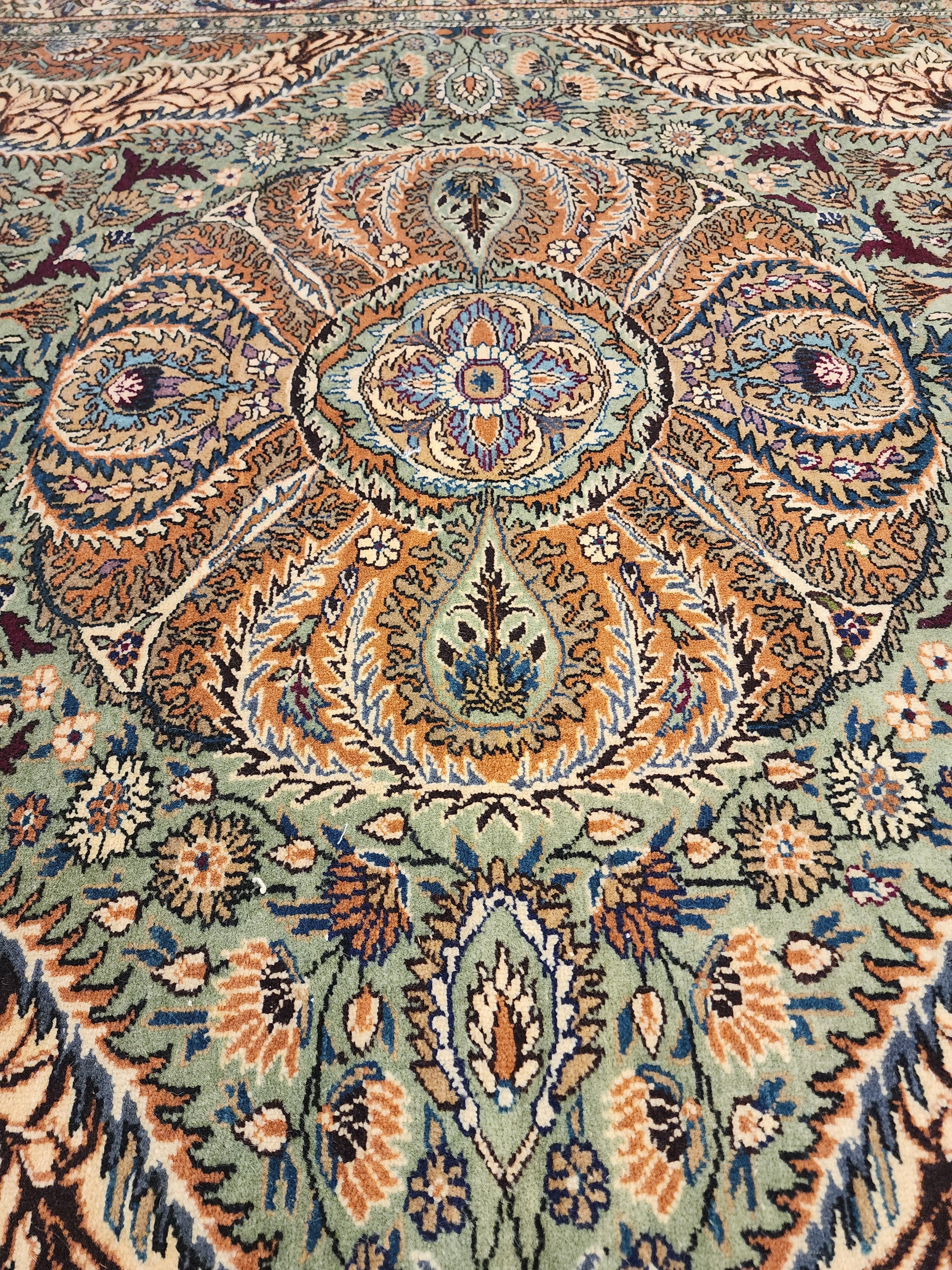vintage Kayseri Wool Large Area Rug — back view