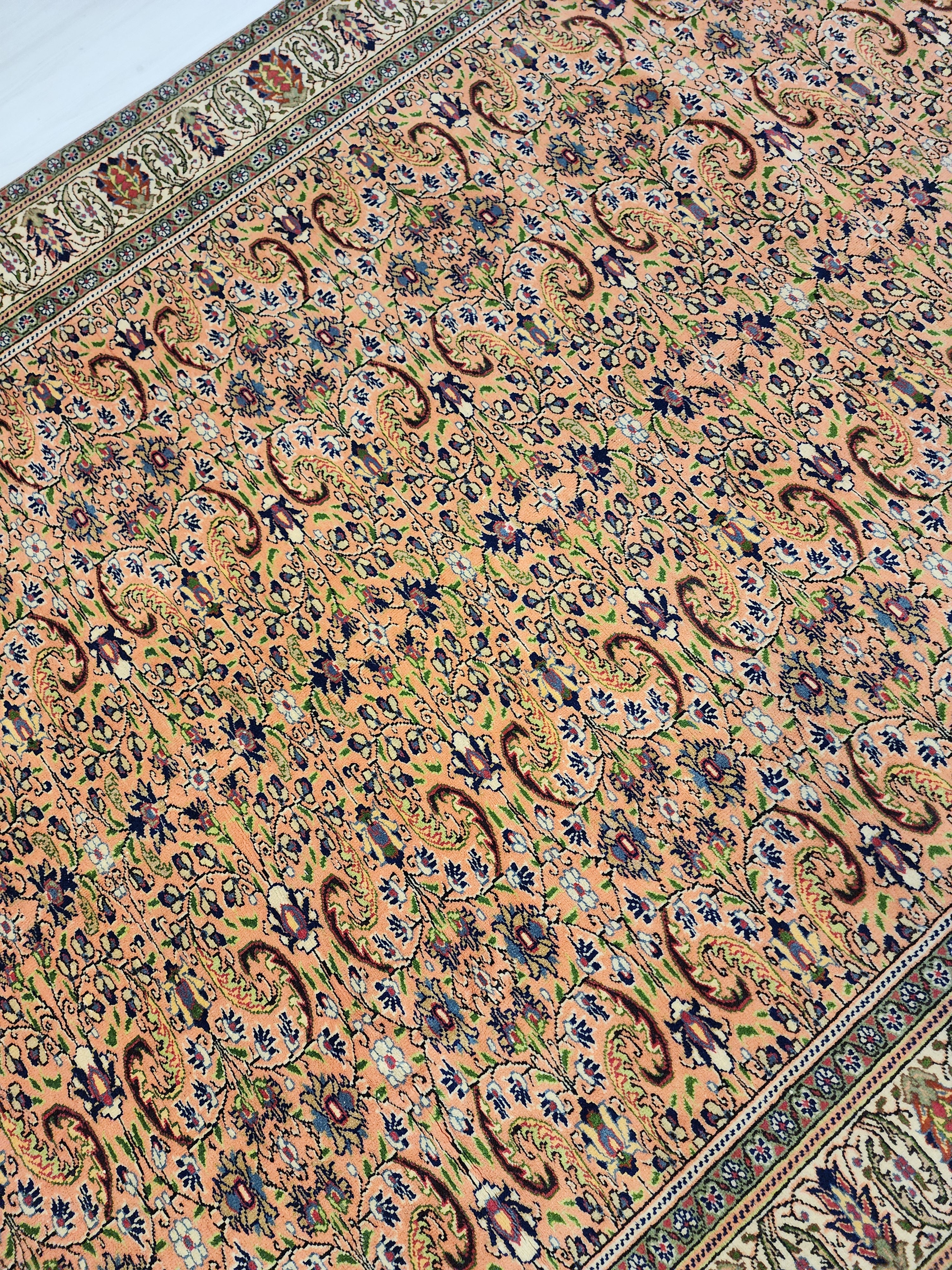 Vintage Kayseri Turkish Rug: 6'3'' x 9'9'' Handmade Wool Oriental Rug