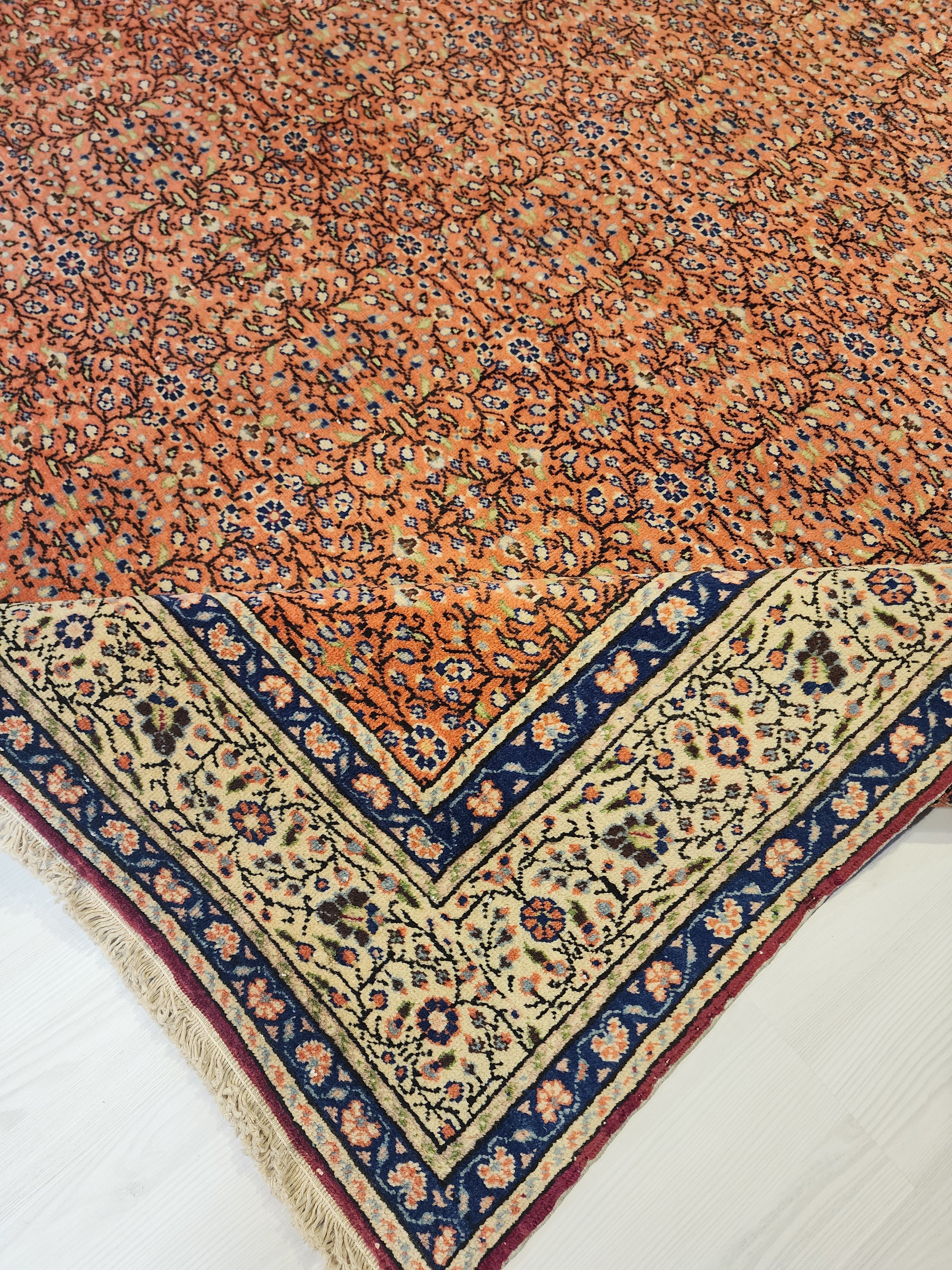 vintage Kayseri Wool Large Area Rug — back view