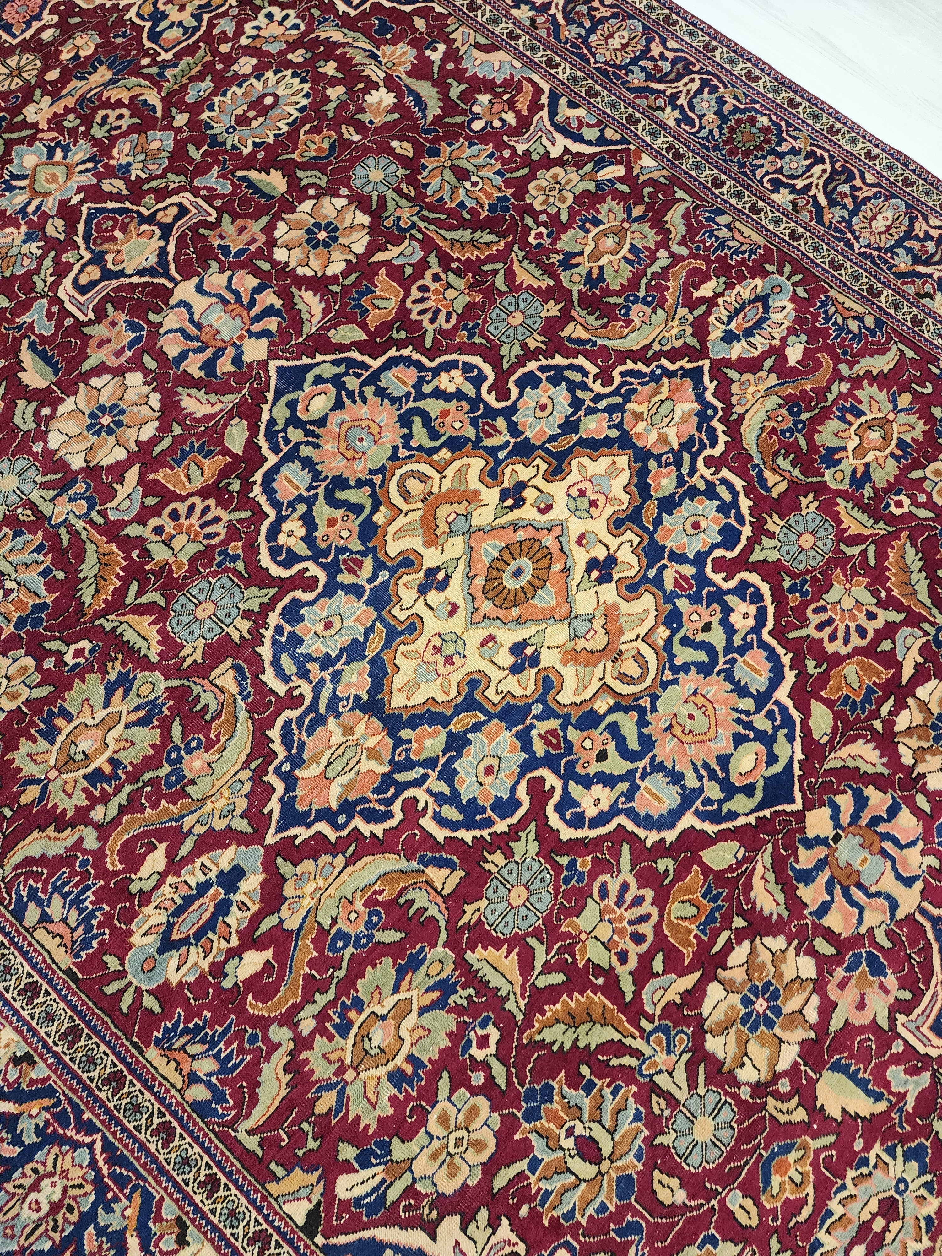 vintage Kayseri Wool Large Area Rug — pattern close-up