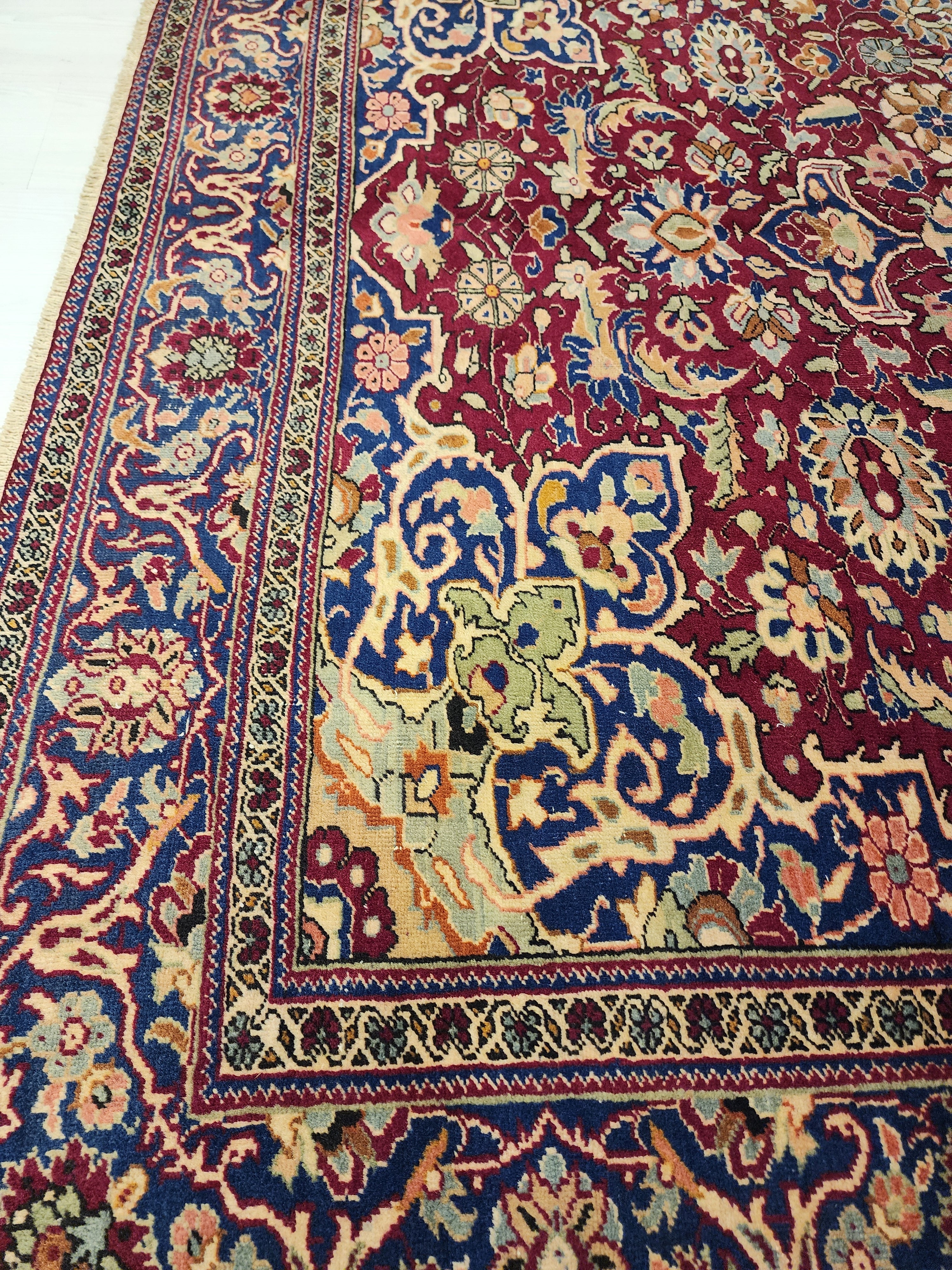 vintage Kayseri Wool Large Area Rug — corner detail