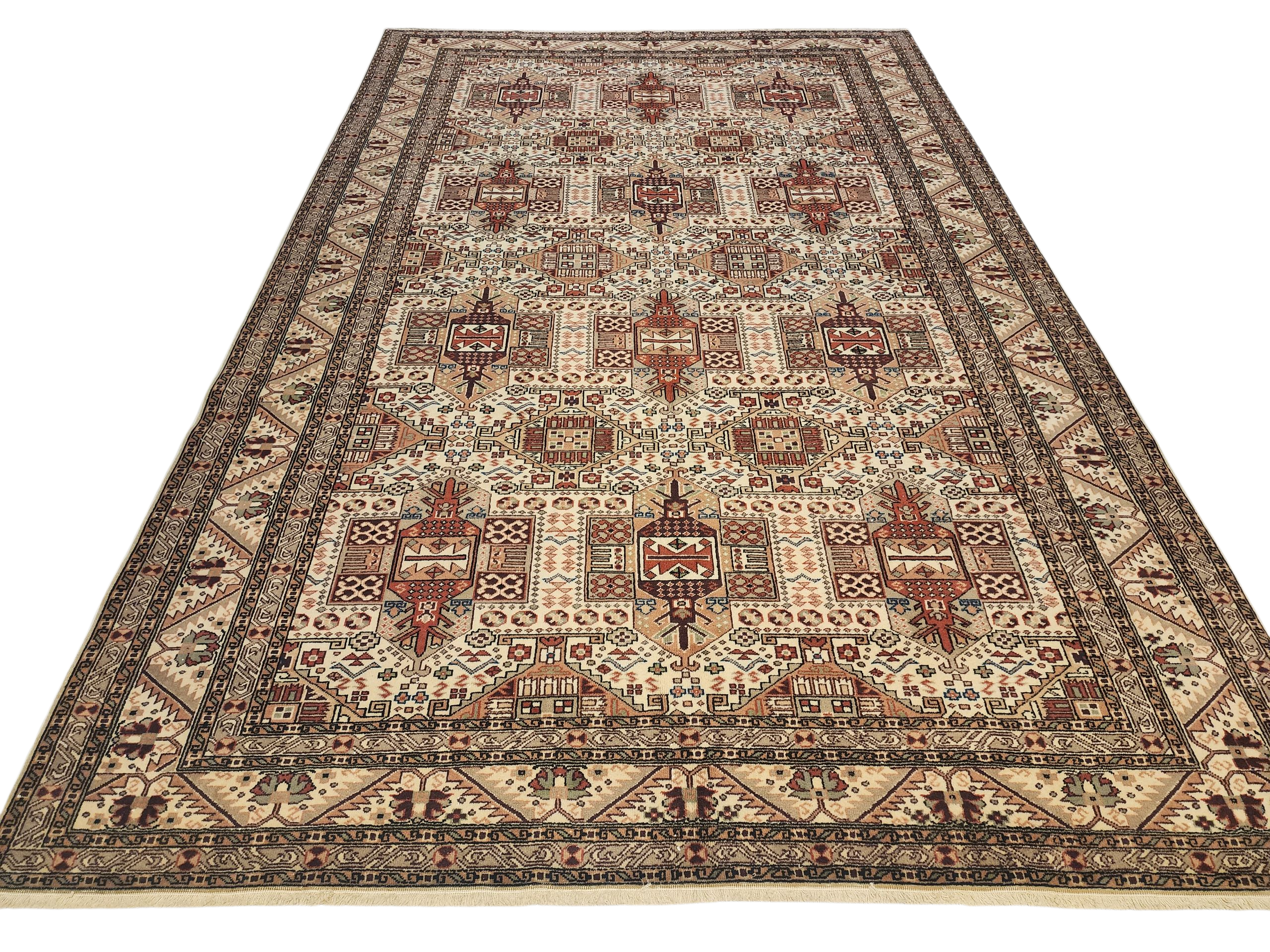 vintage Kayseri Wool Large Area Rug — back view
