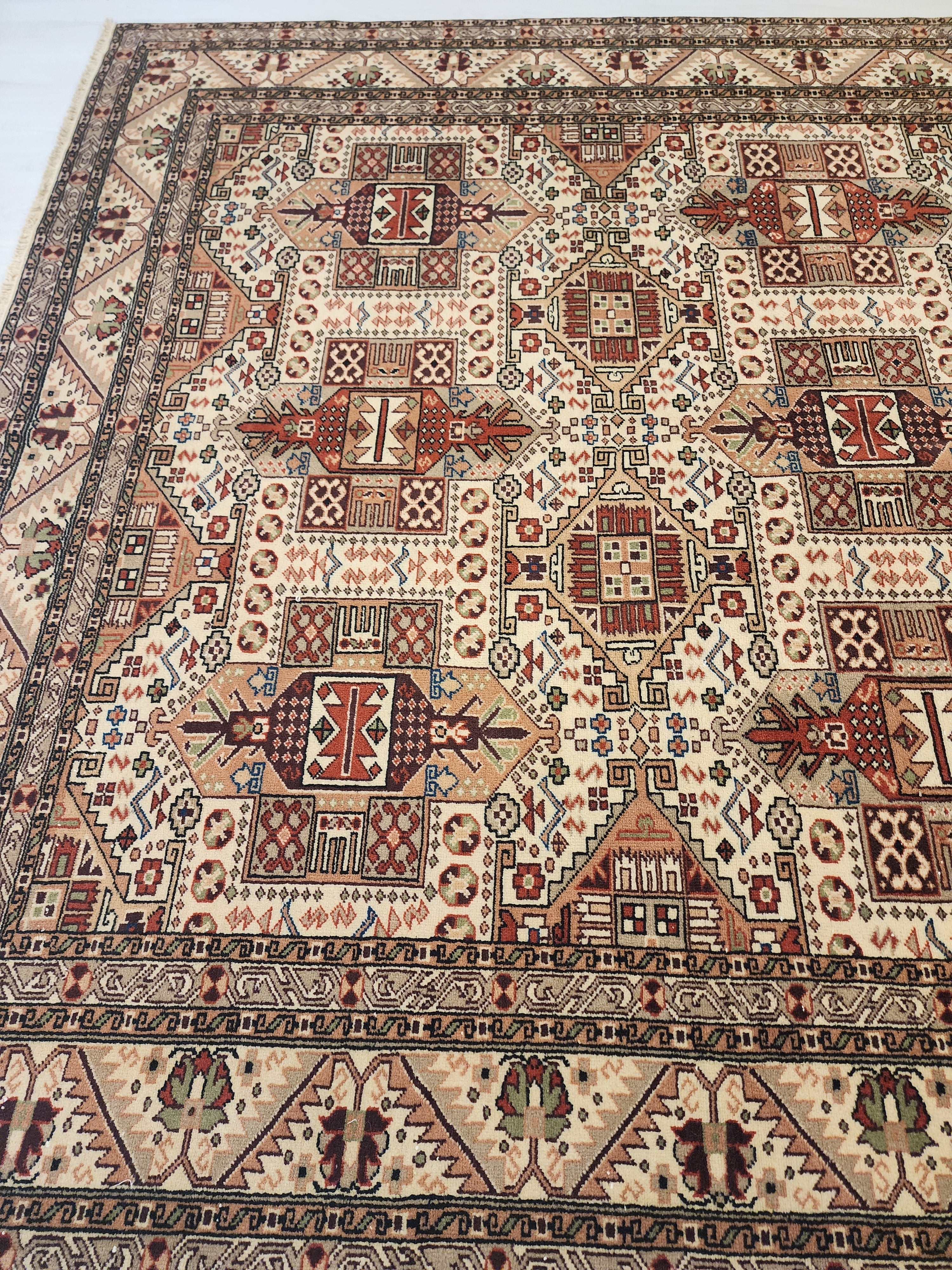 vintage Kayseri Wool Large Area Rug — styled view