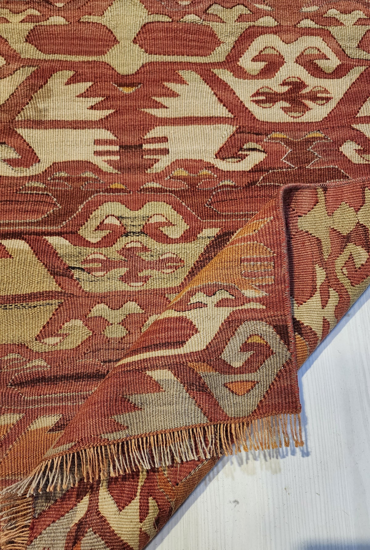 Authentic Vintage Afyon Kilim Runner – Handwoven Wool Tribal Anatolian Flatweave (53cm x 122cm)